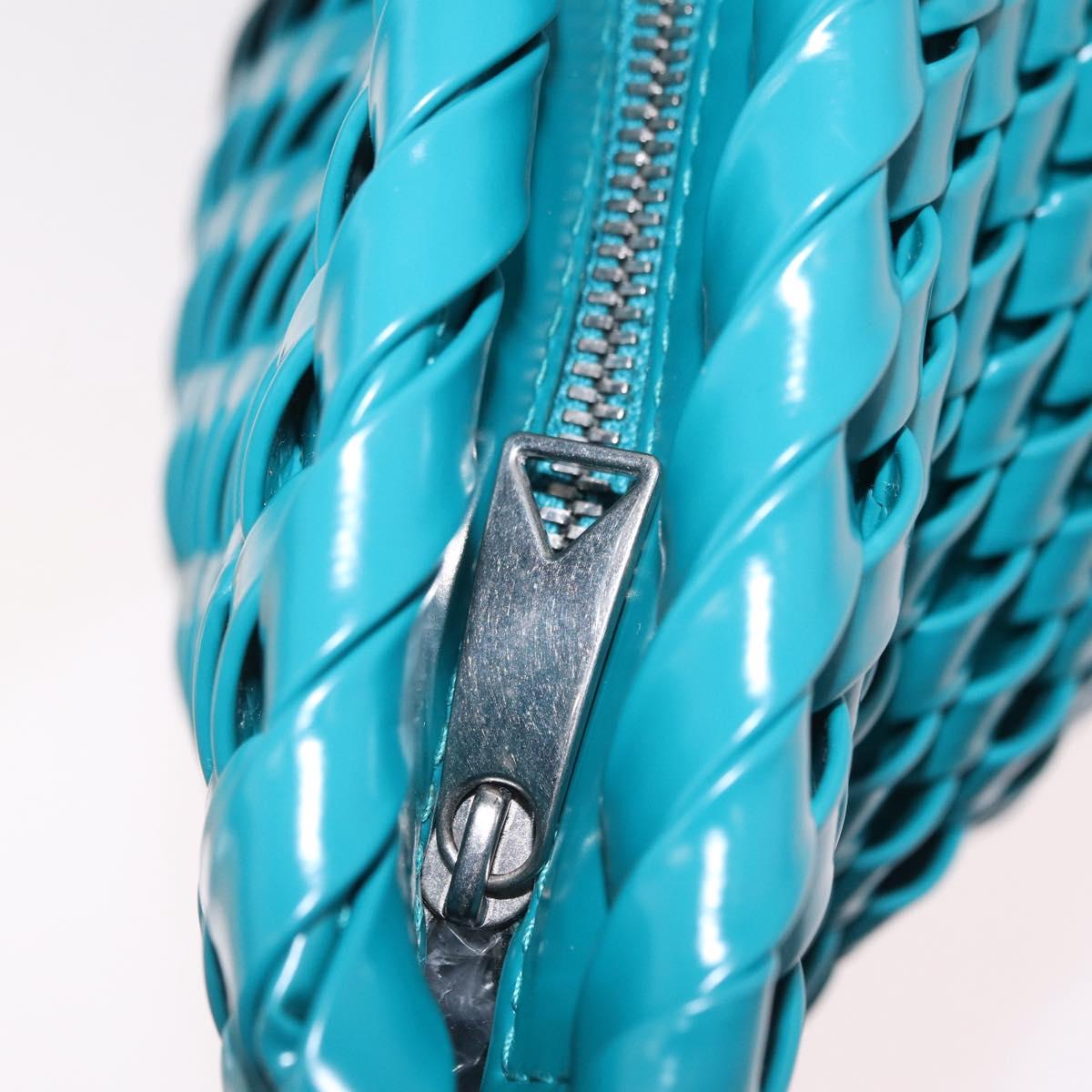 Bottega Veneta INTRECCIATO Clutch Bag Leather Emerald Green Auth 207290M