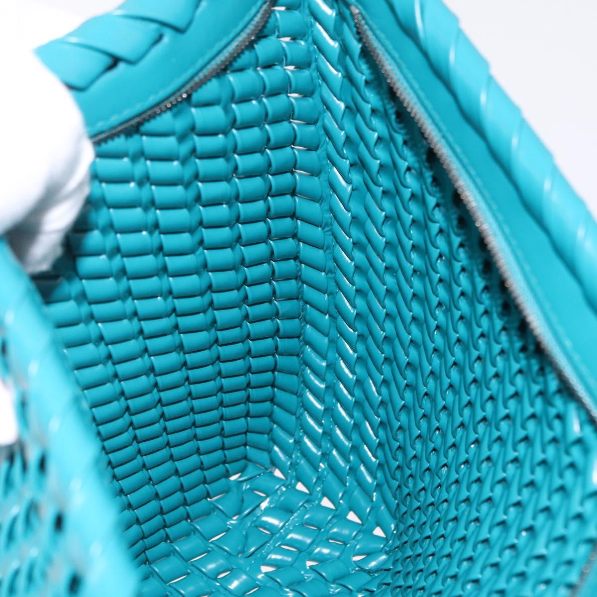 Bottega Veneta INTRECCIATO Clutch Bag Leather Emerald Green Auth 207290M