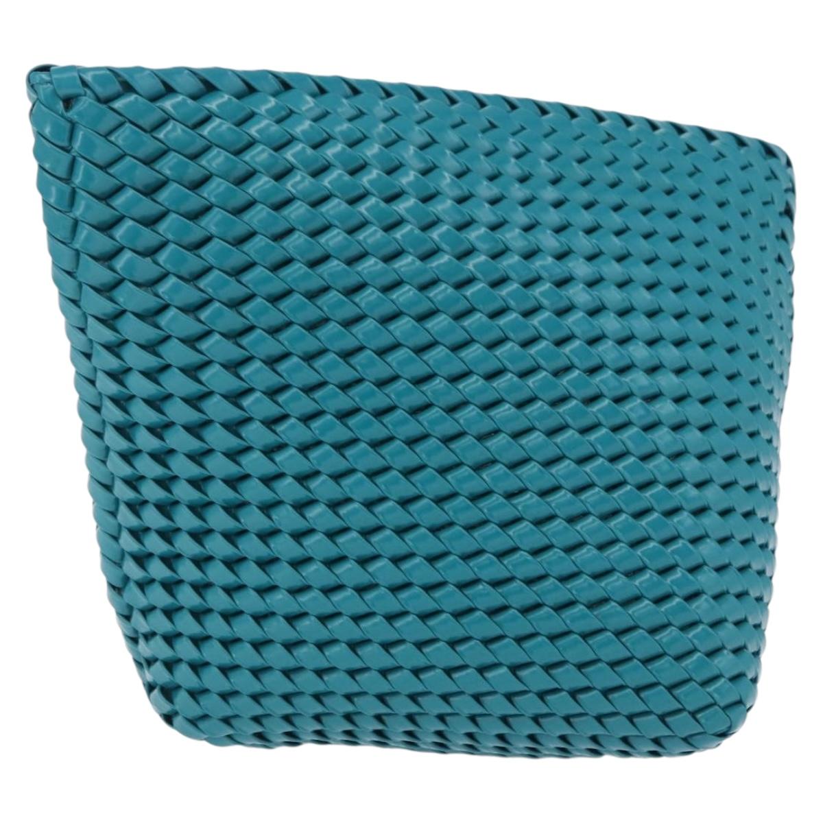 Bottega Veneta INTRECCIATO Clutch Bag Leather Emerald Green Auth 207290M