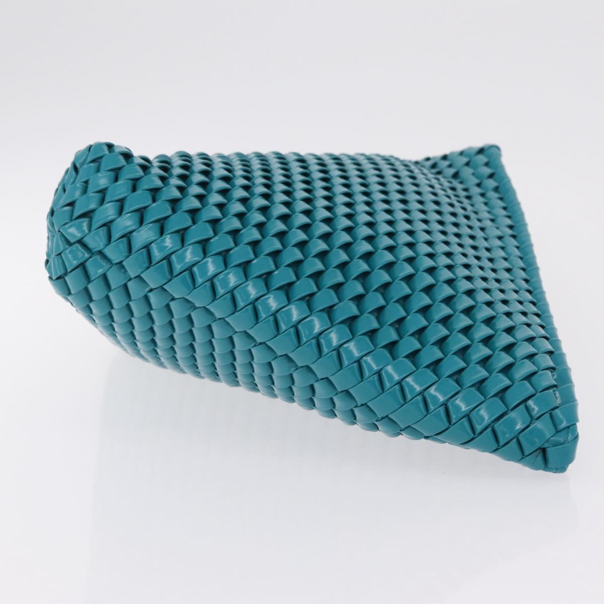 Bottega Veneta INTRECCIATO Clutch Bag Leather Emerald Green Auth 207290M