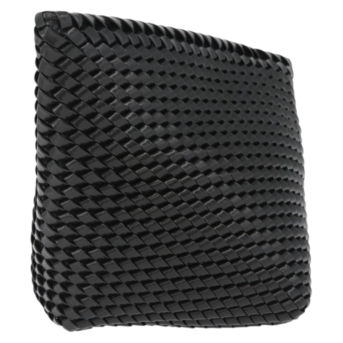Bottega Veneta INTRECCIATO Clutch Bag Leather Dark Brown Silver Auth 207291M