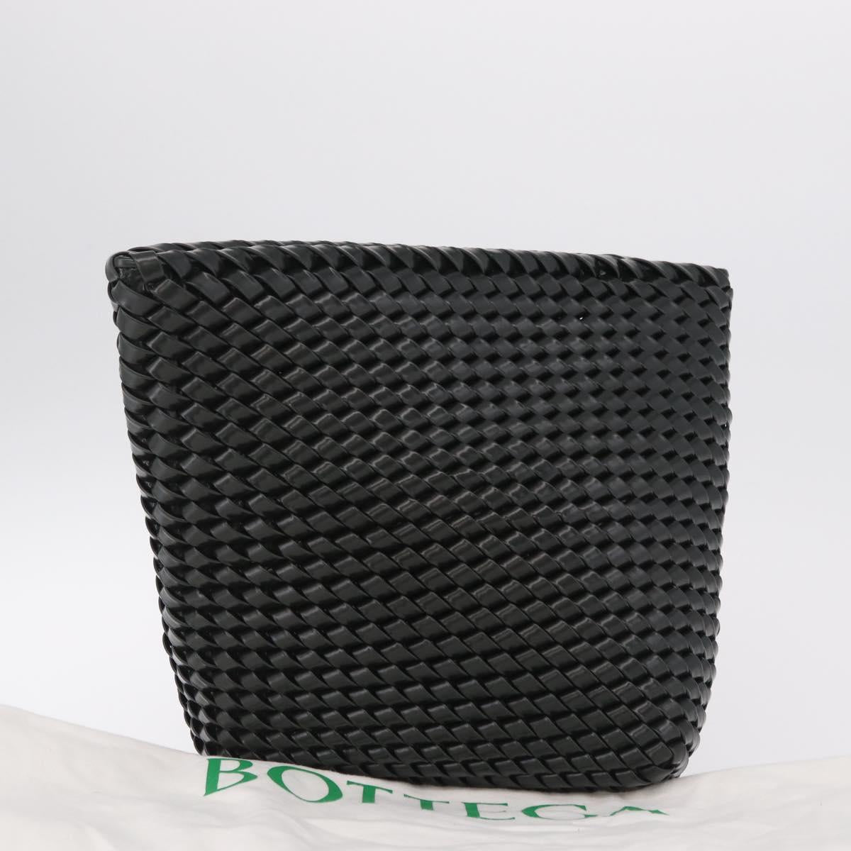 Bottega Veneta INTRECCIATO Clutch Bag Leather Dark Brown Silver Auth 207291M
