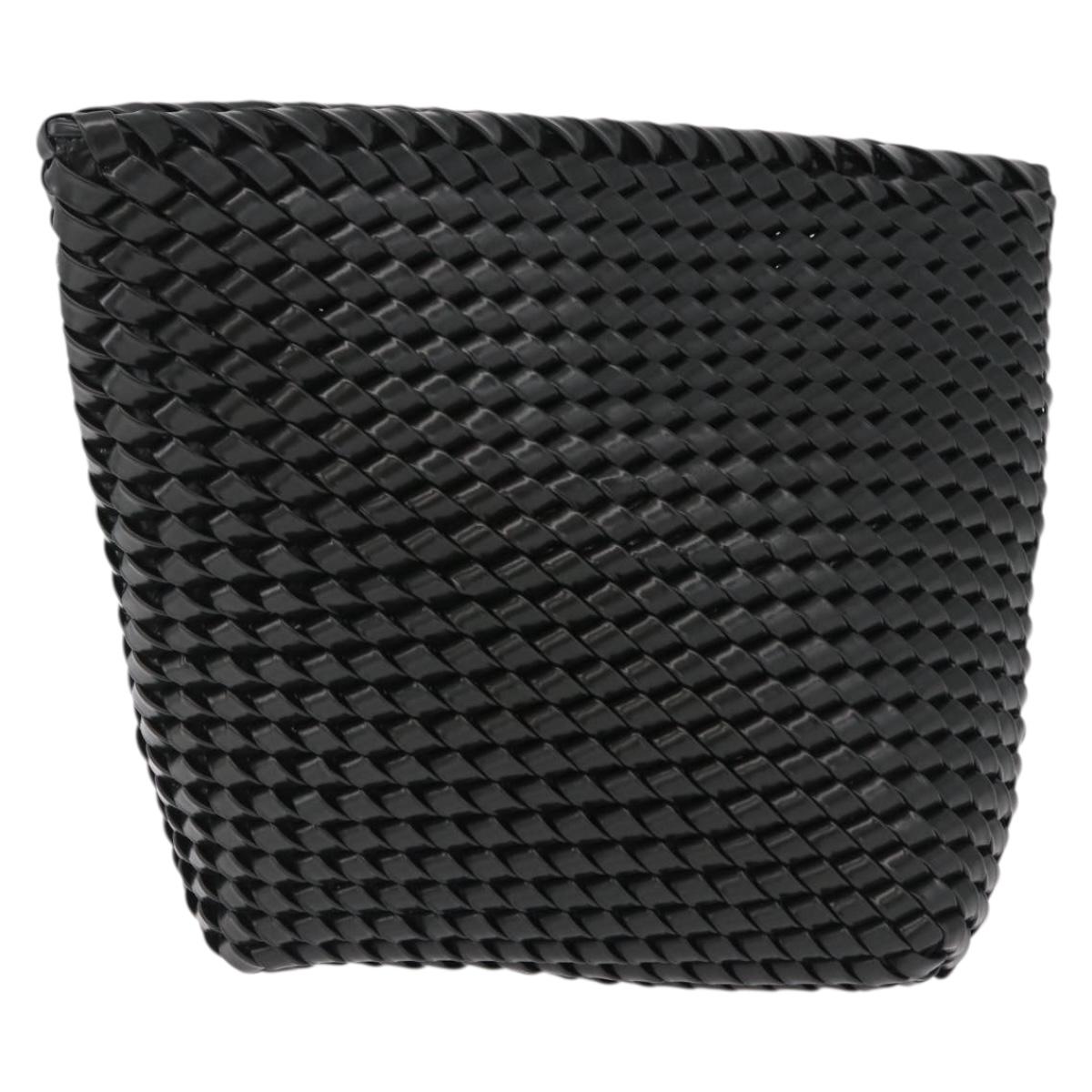 Bottega Veneta INTRECCIATO Clutch Bag Leather Dark Brown Silver Auth 207291M