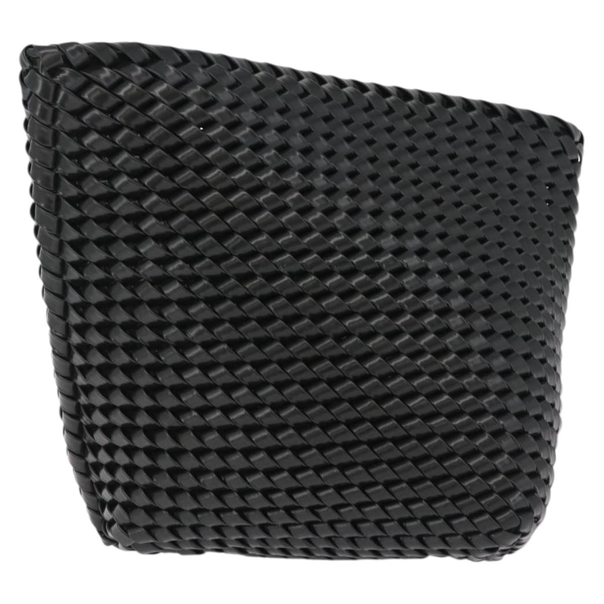 Bottega Veneta INTRECCIATO Clutch Bag Leather Dark Brown Silver Auth 207291M
