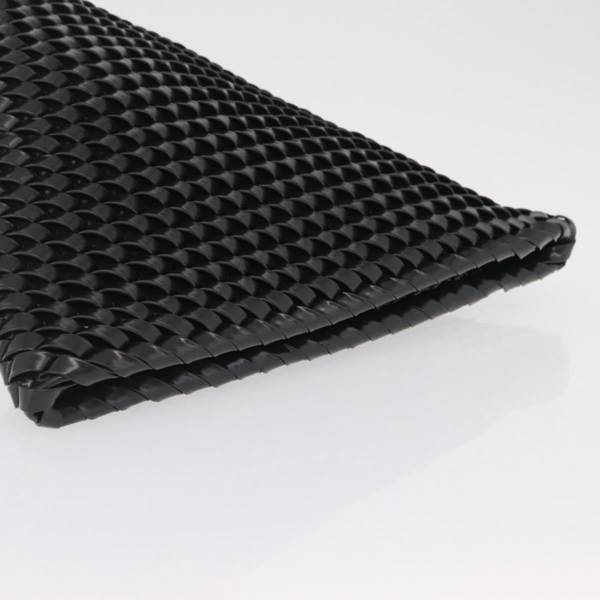 Bottega Veneta INTRECCIATO Clutch Bag Leather Dark Brown Silver Auth 207291M