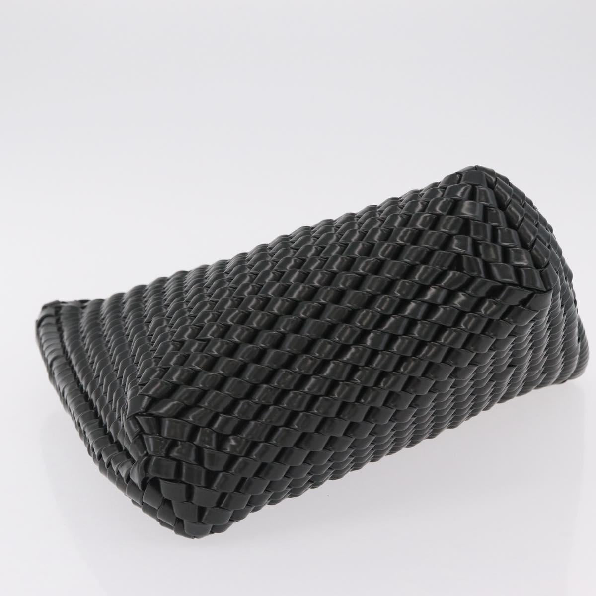 Bottega Veneta INTRECCIATO Clutch Bag Leather Dark Brown Silver Auth 207291M