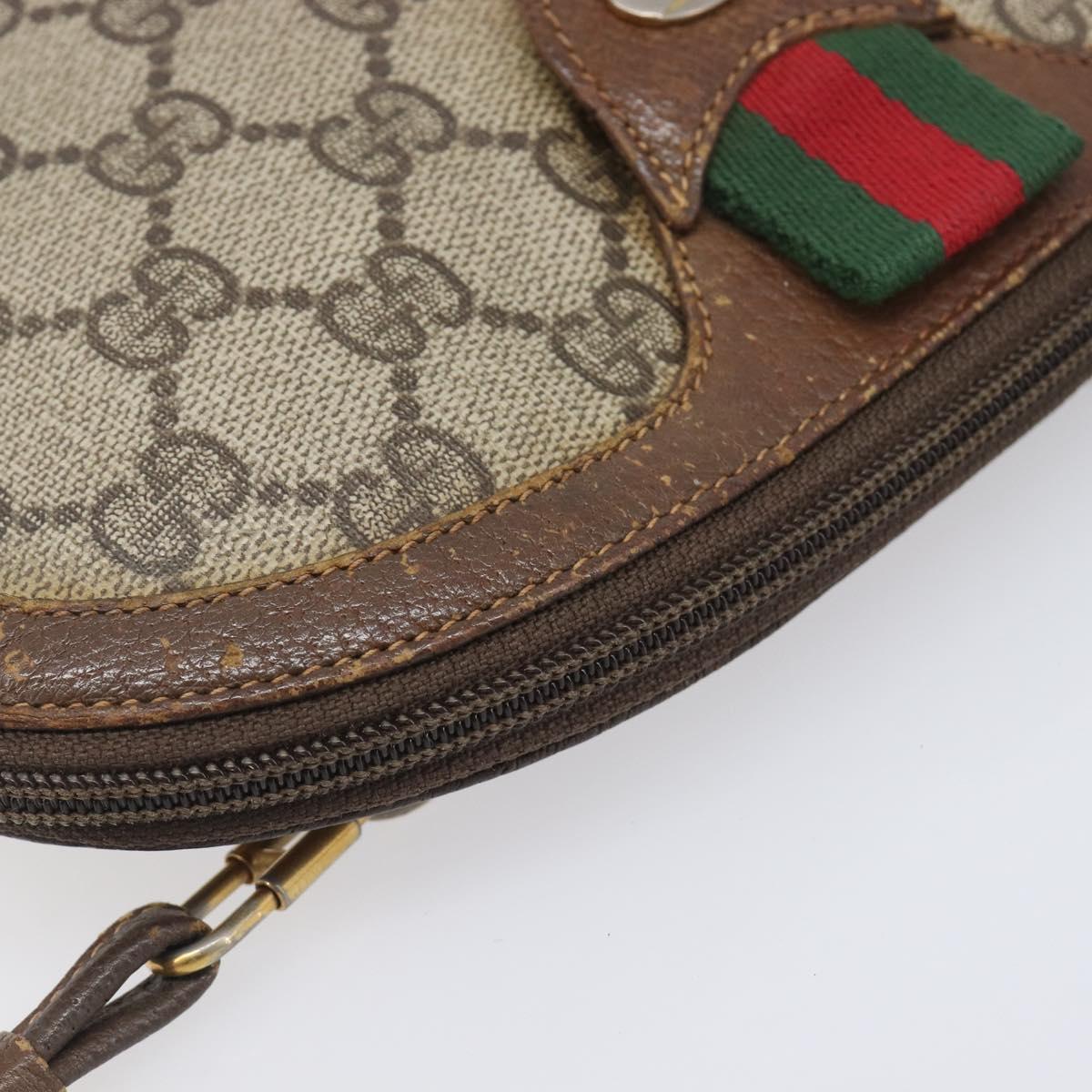 GUCCI GG Supreme Web Sherry Line Shoulder Bag PVC Beige 904 02 047 Auth 207308
