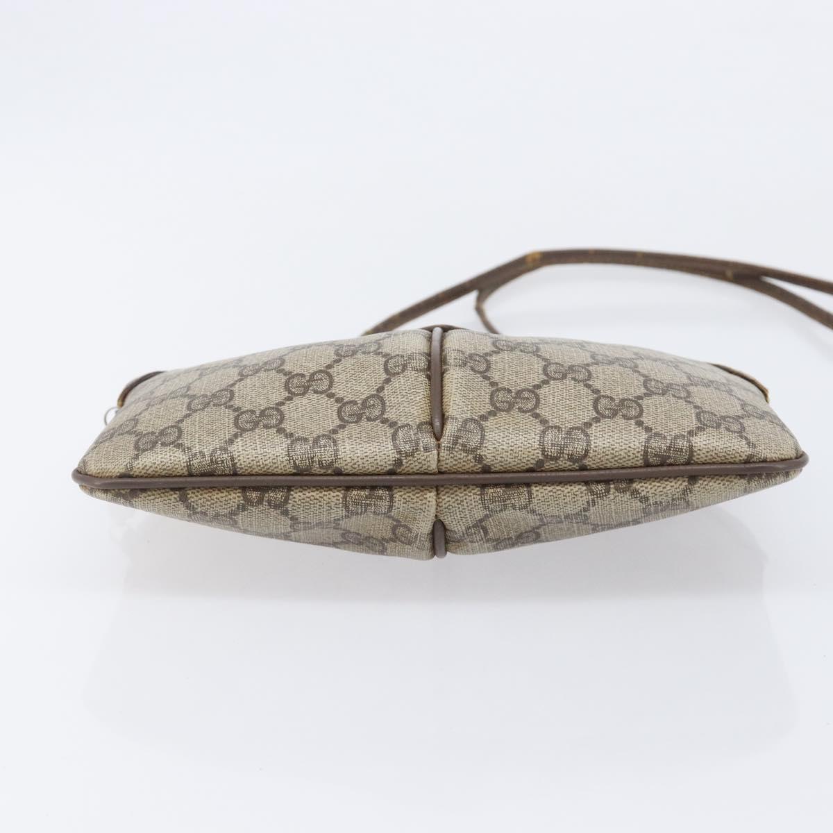 GUCCI GG Supreme Web Sherry Line Shoulder Bag PVC Beige 904 02 047 Auth 207308