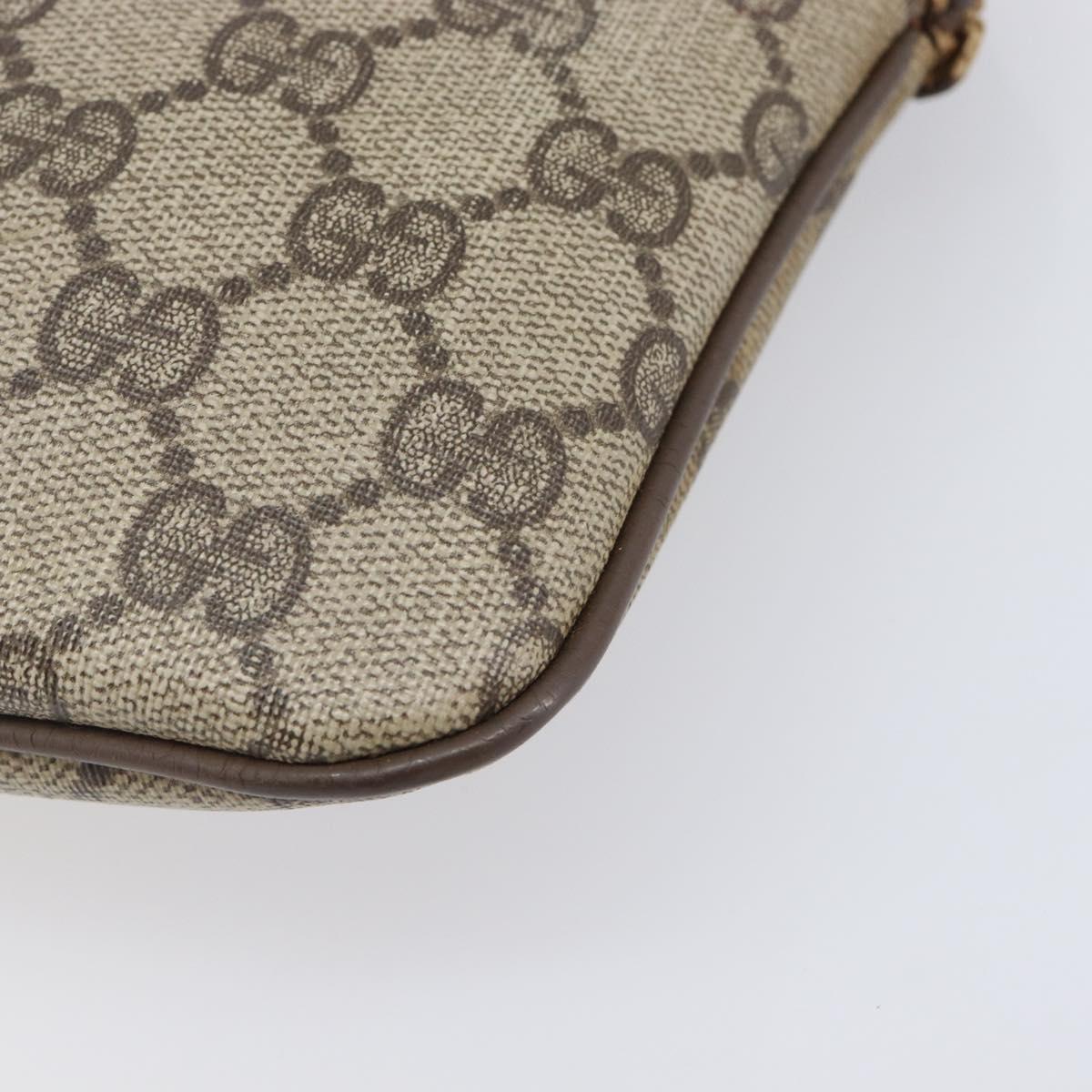 GUCCI GG Supreme Web Sherry Line Shoulder Bag PVC Beige 904 02 047 Auth 207308