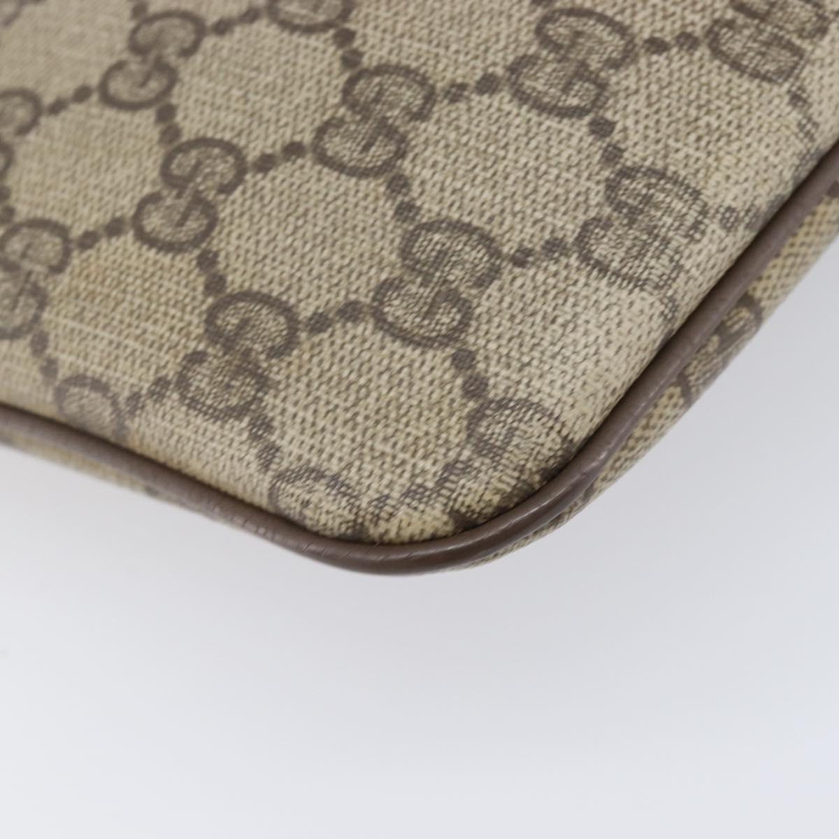 GUCCI GG Supreme Web Sherry Line Shoulder Bag PVC Beige 904 02 047 Auth 207308
