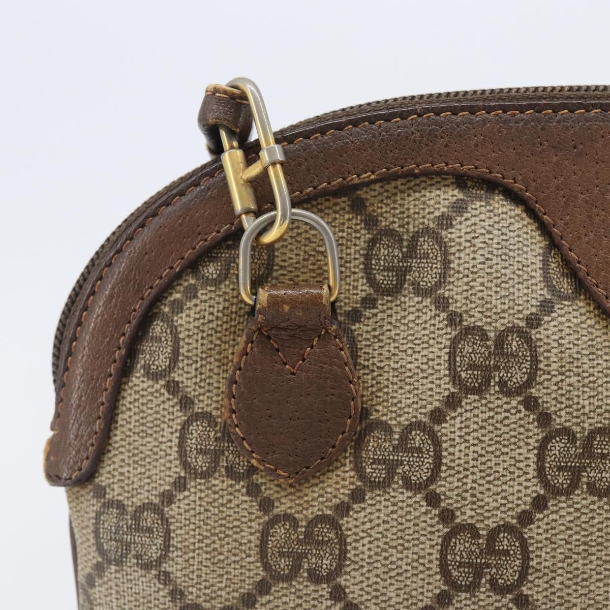 GUCCI GG Supreme Web Sherry Line Shoulder Bag PVC Beige 904 02 047 Auth 207308