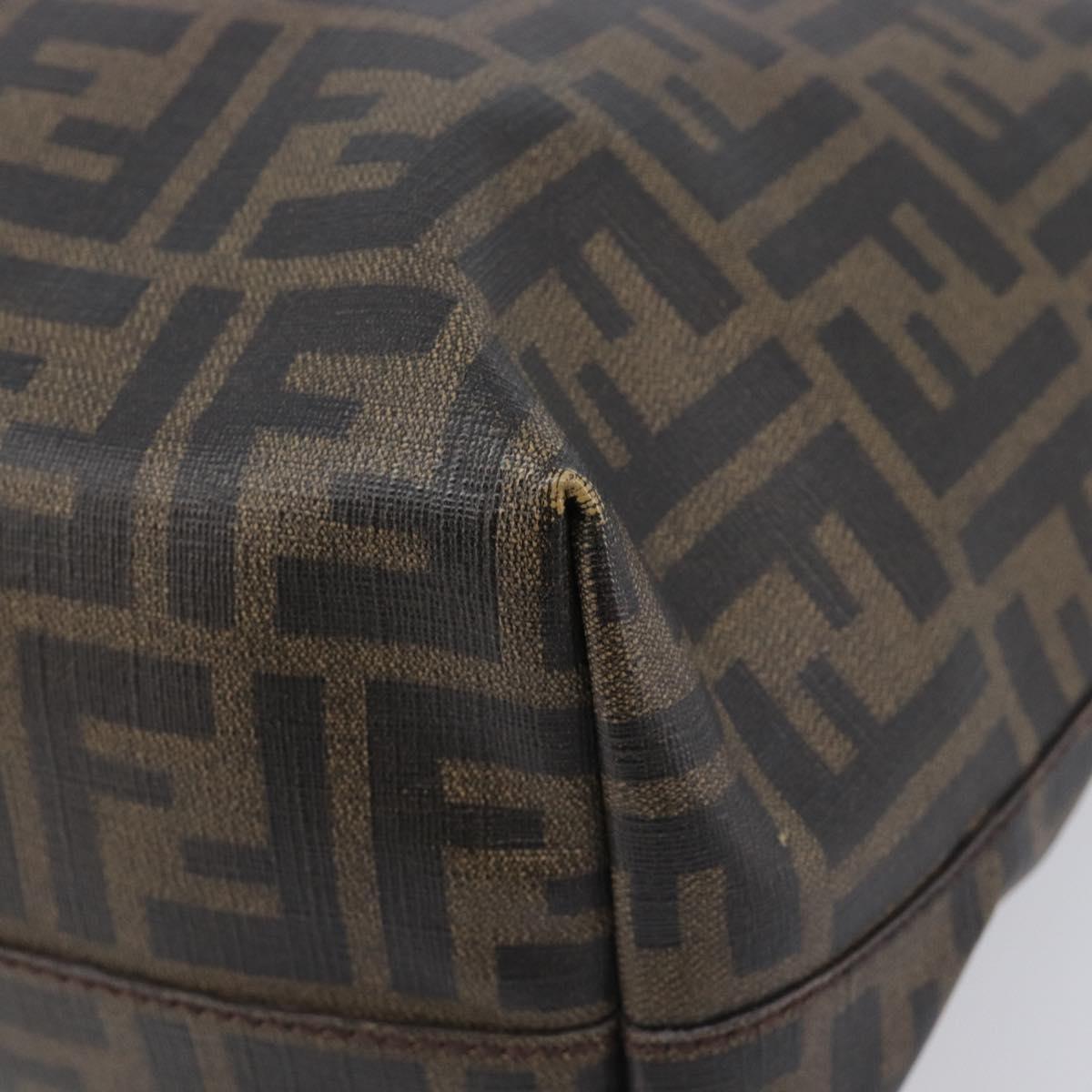 FENDI Zucca Tote Bag PVC Brown 8BH198 Auth 207311