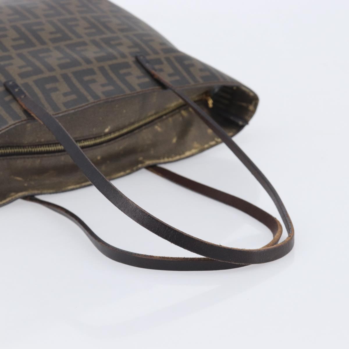 FENDI Zucca Tote Bag PVC Brown 8BH198 Auth 207311