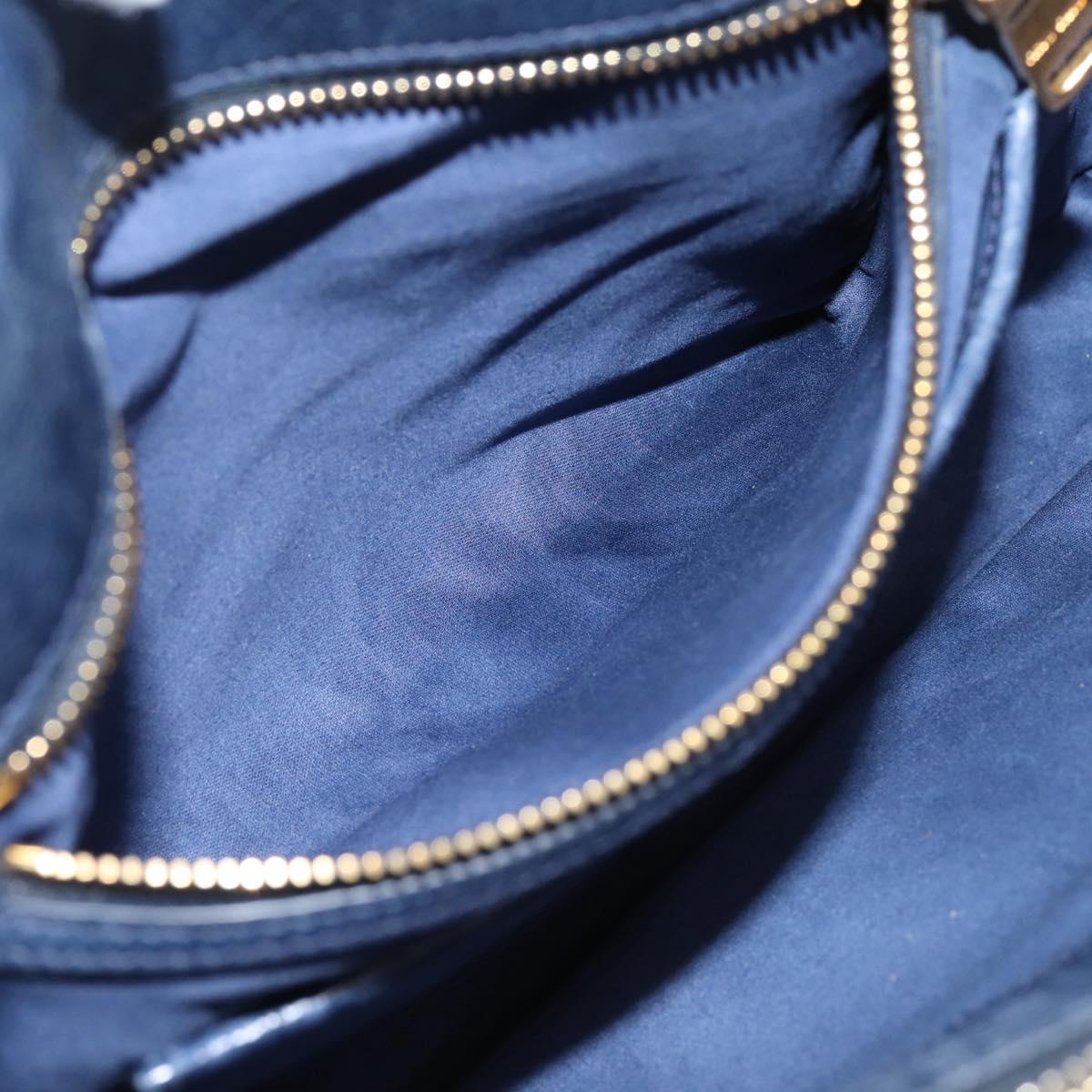 Miu Miu Matelasse Hand Bag Leather 2way Blue Gold Tone Auth 207315V