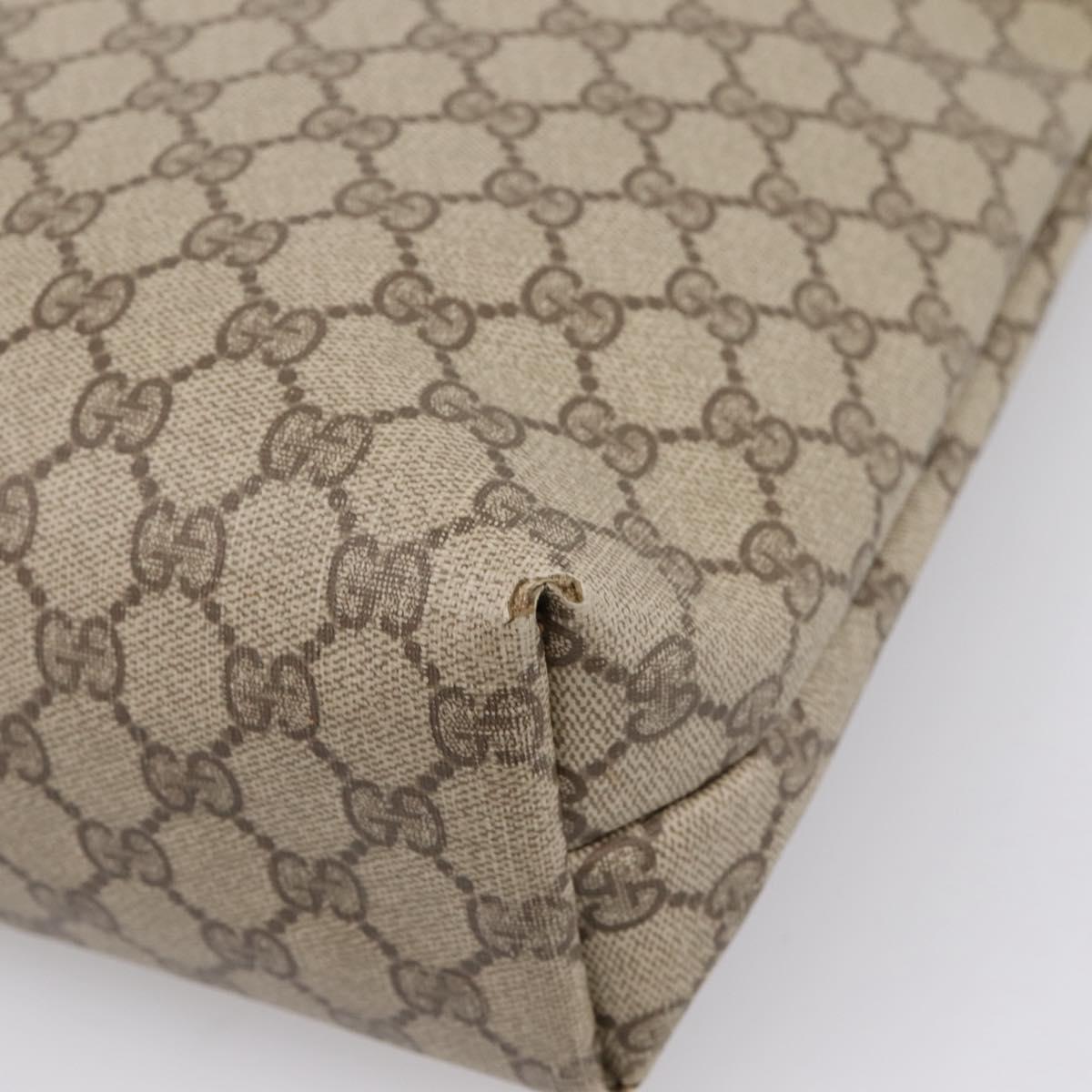 GUCCI GG Supreme Web Sherry Line Tote Bag PVC Beige Gold 39 02 003 Auth 207322