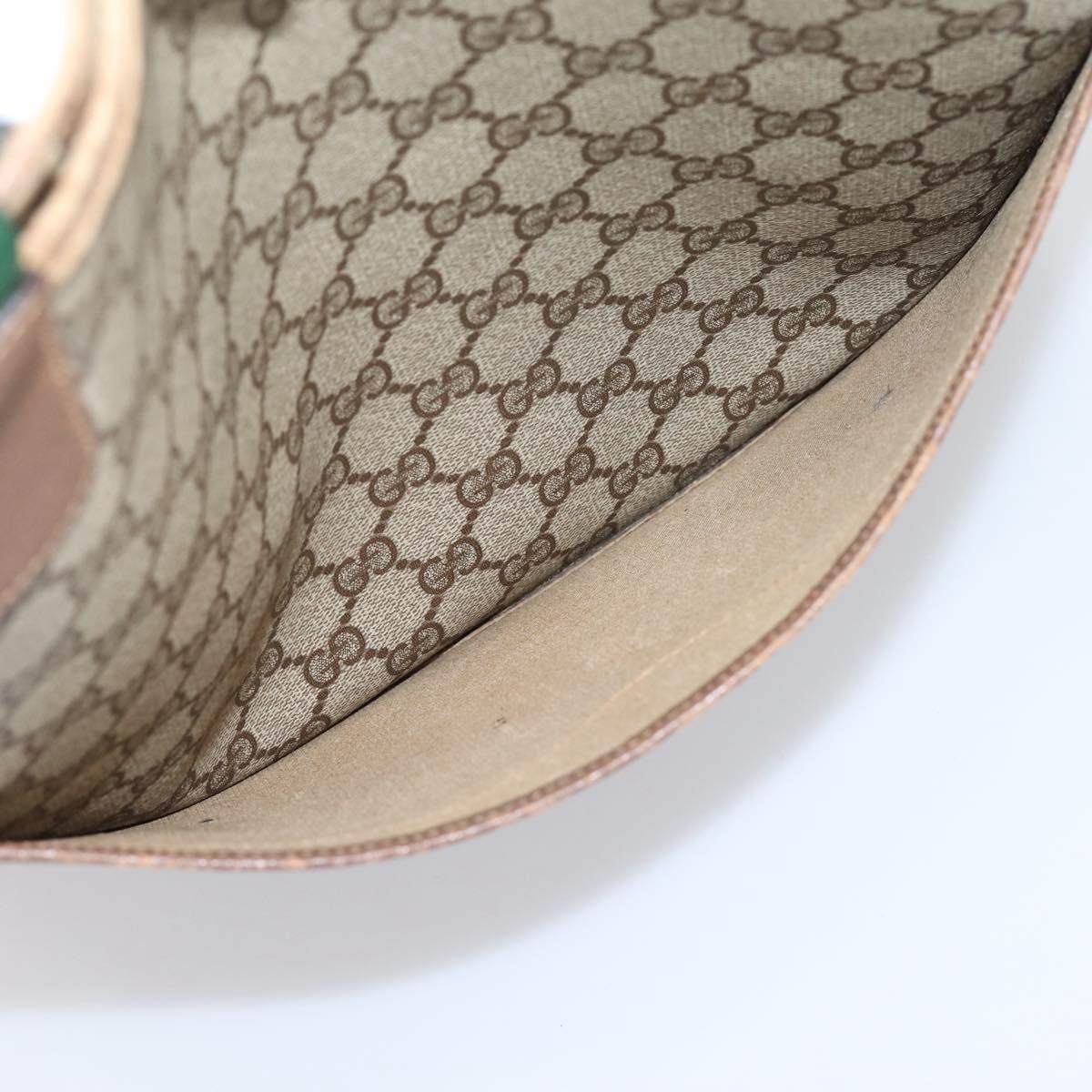 GUCCI GG Supreme Web Sherry Line Tote Bag PVC Beige Gold 39 02 003 Auth 207322