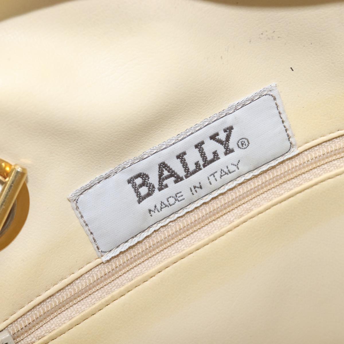 Bally Chain Shoulder Bag Leather Gold Auth 207326
