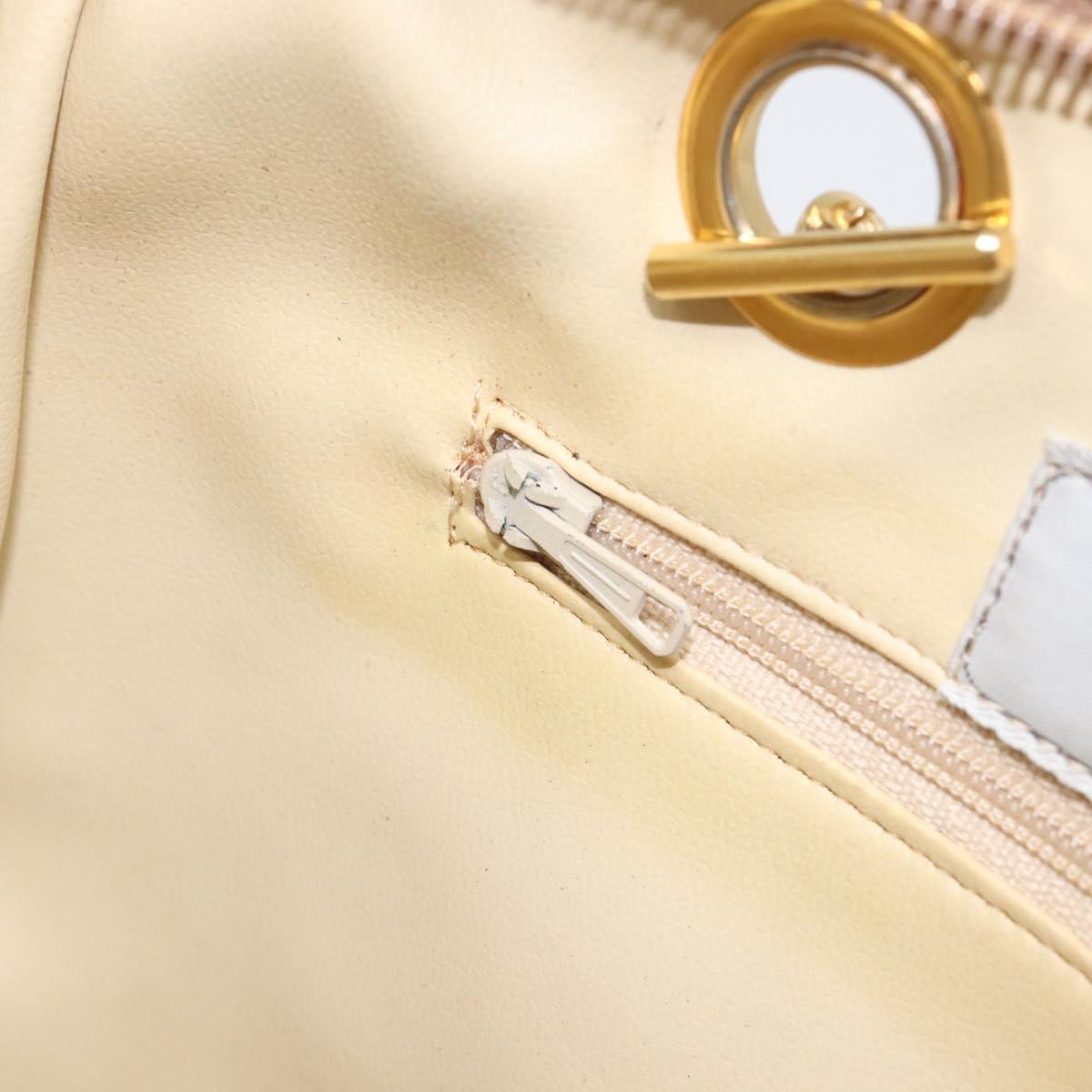 Bally Chain Shoulder Bag Leather Gold Auth 207326