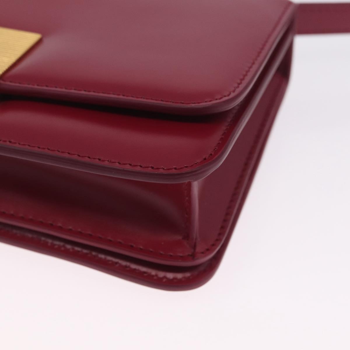 Bottega Veneta Shoulder Bag Leather Red Gold Auth 207362V