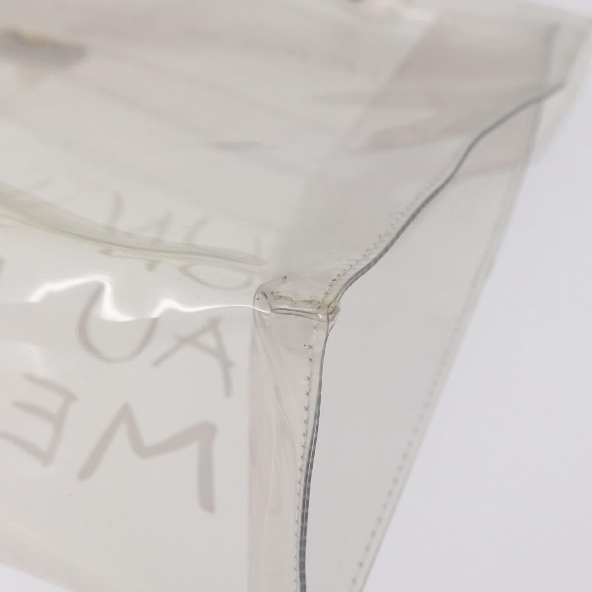HERMES Vinyl Kelly Hand Bag Vinyl Clear Gold Auth 207368A