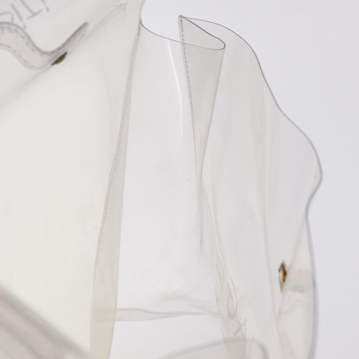 HERMES Vinyl Kelly Hand Bag Vinyl Clear Gold Auth 207368A