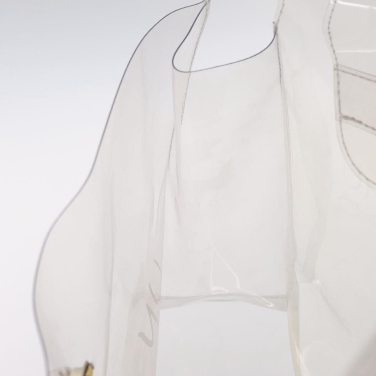 HERMES Vinyl Kelly Hand Bag Vinyl Clear Gold Auth 207368A