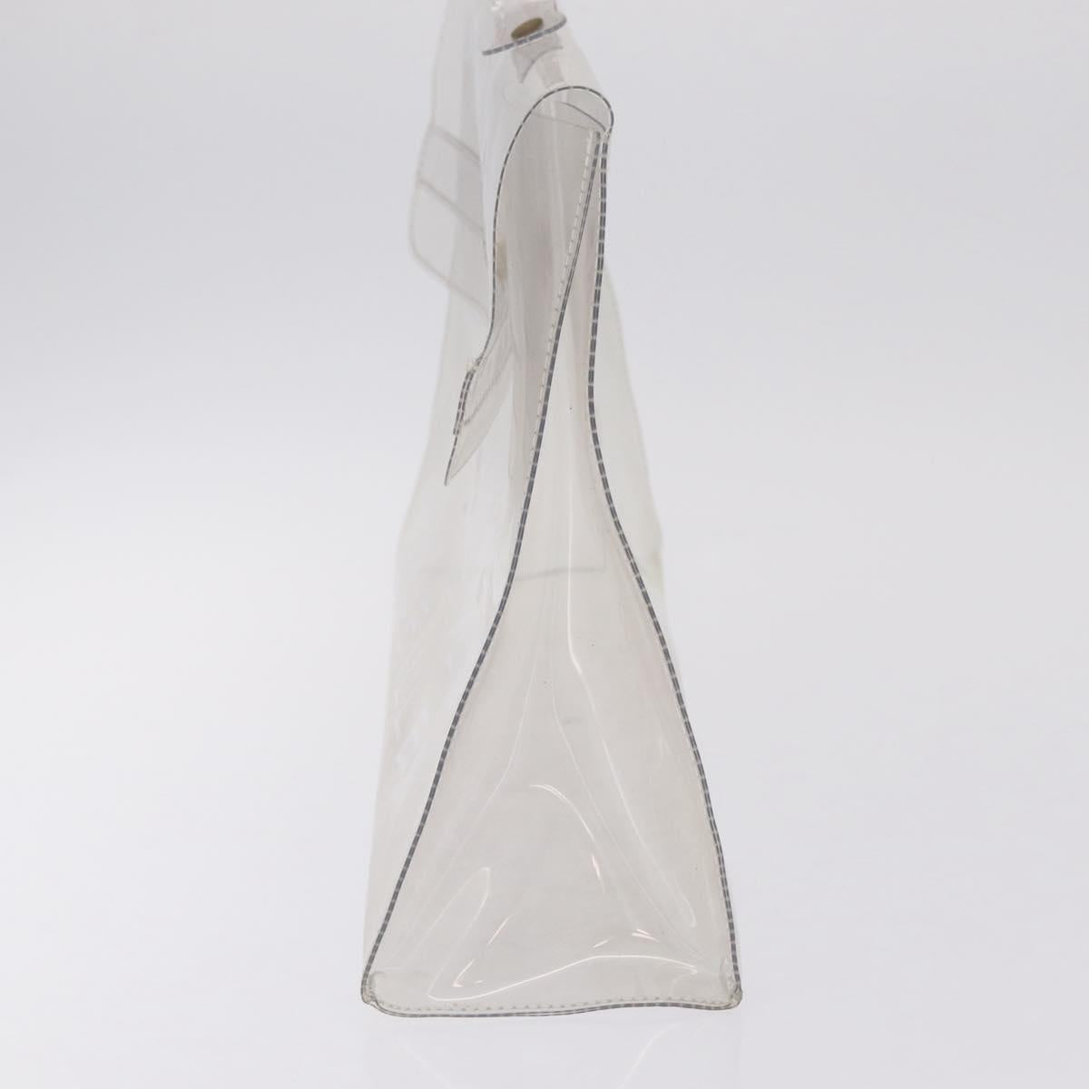 HERMES Vinyl Kelly Hand Bag Vinyl Clear Gold Auth 207368A