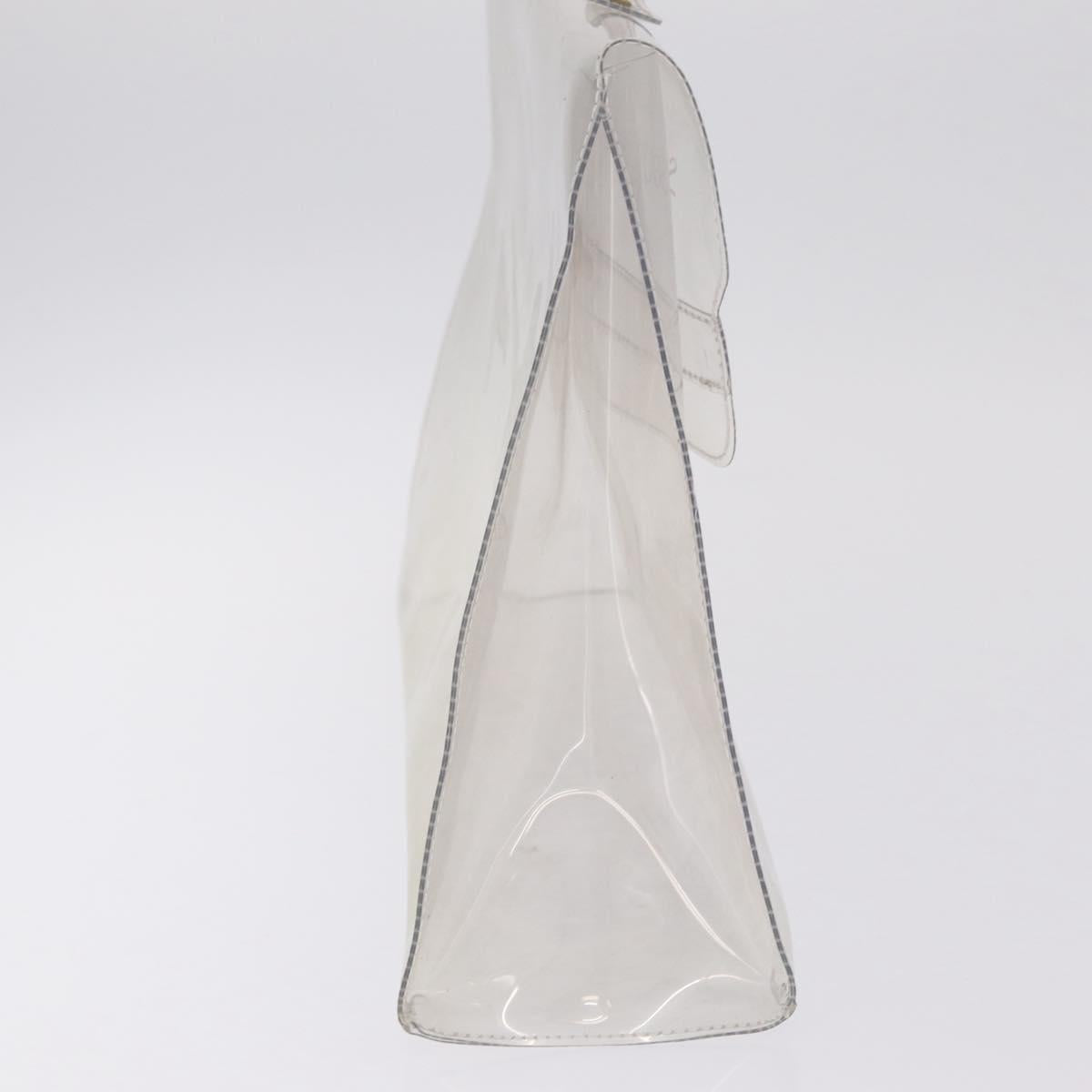HERMES Vinyl Kelly Hand Bag Vinyl Clear Gold Auth 207368A