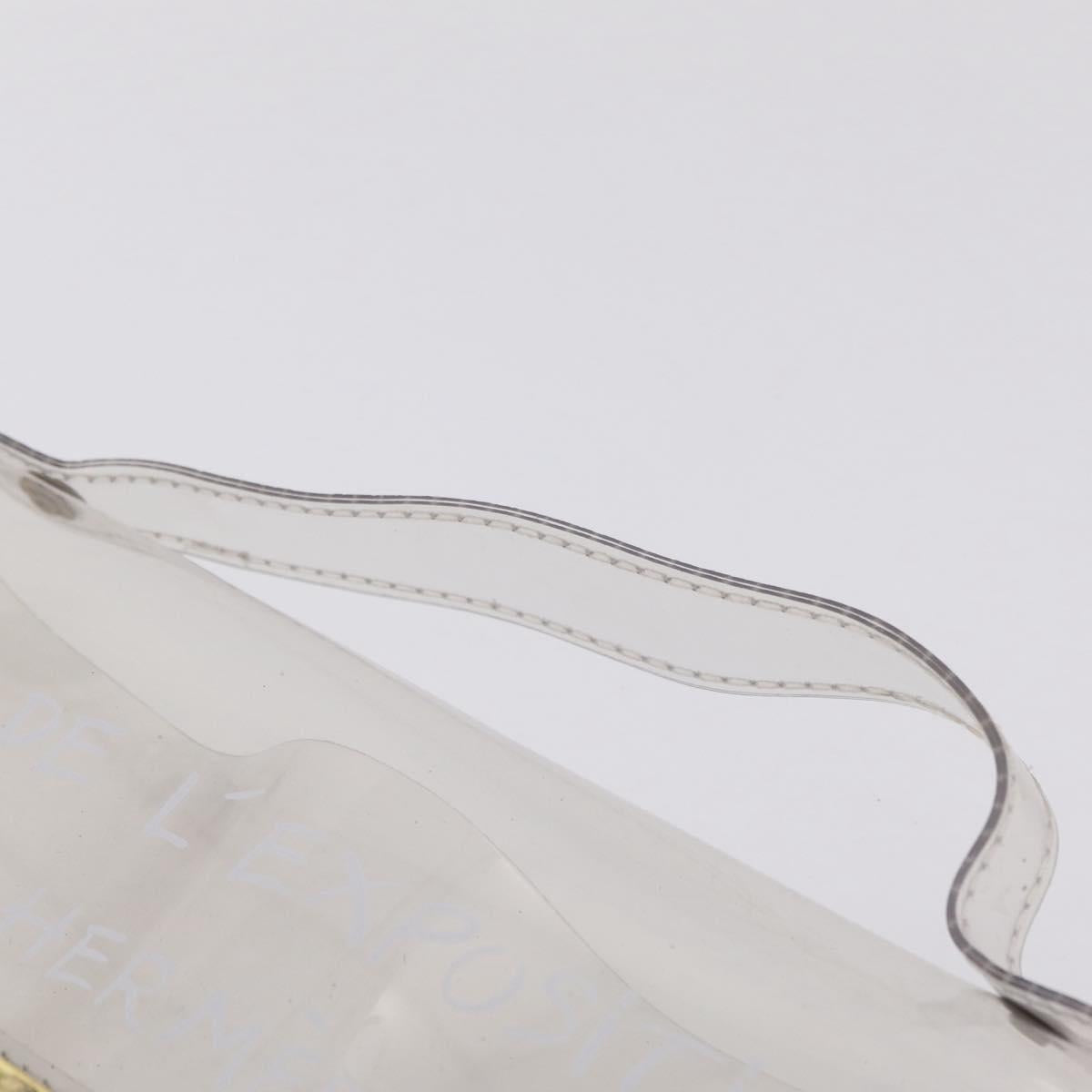 HERMES Vinyl Kelly Hand Bag Vinyl Clear Gold Auth 207368A