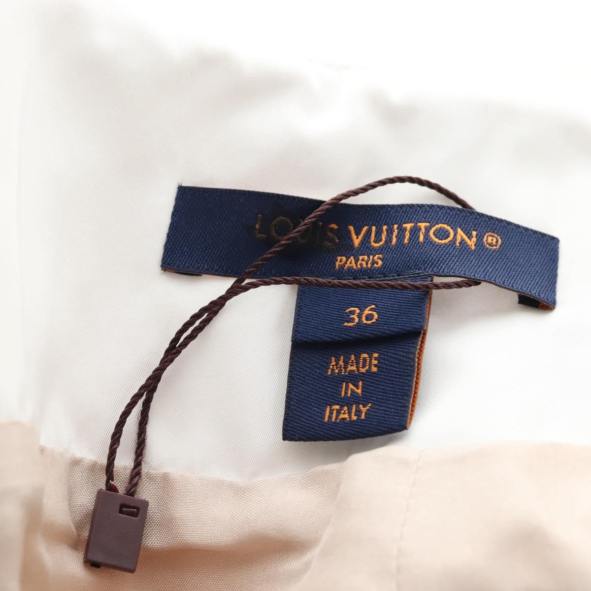 LOUIS VUITTON Skirt Silk 36 Beige Silver LV Auth 207380M