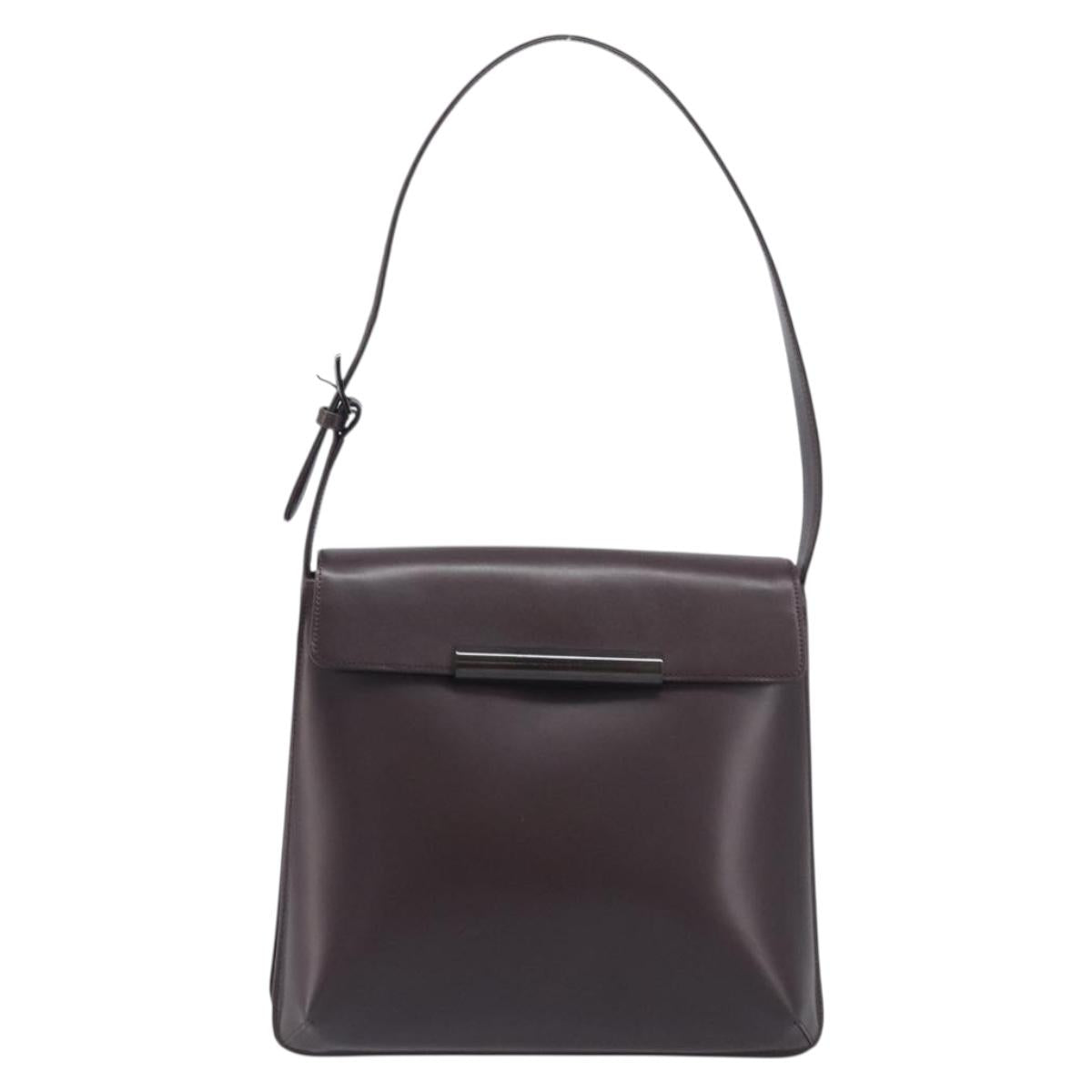 GIVENCHY Shoulder Bag Leather Bordeaux Auth 207419A