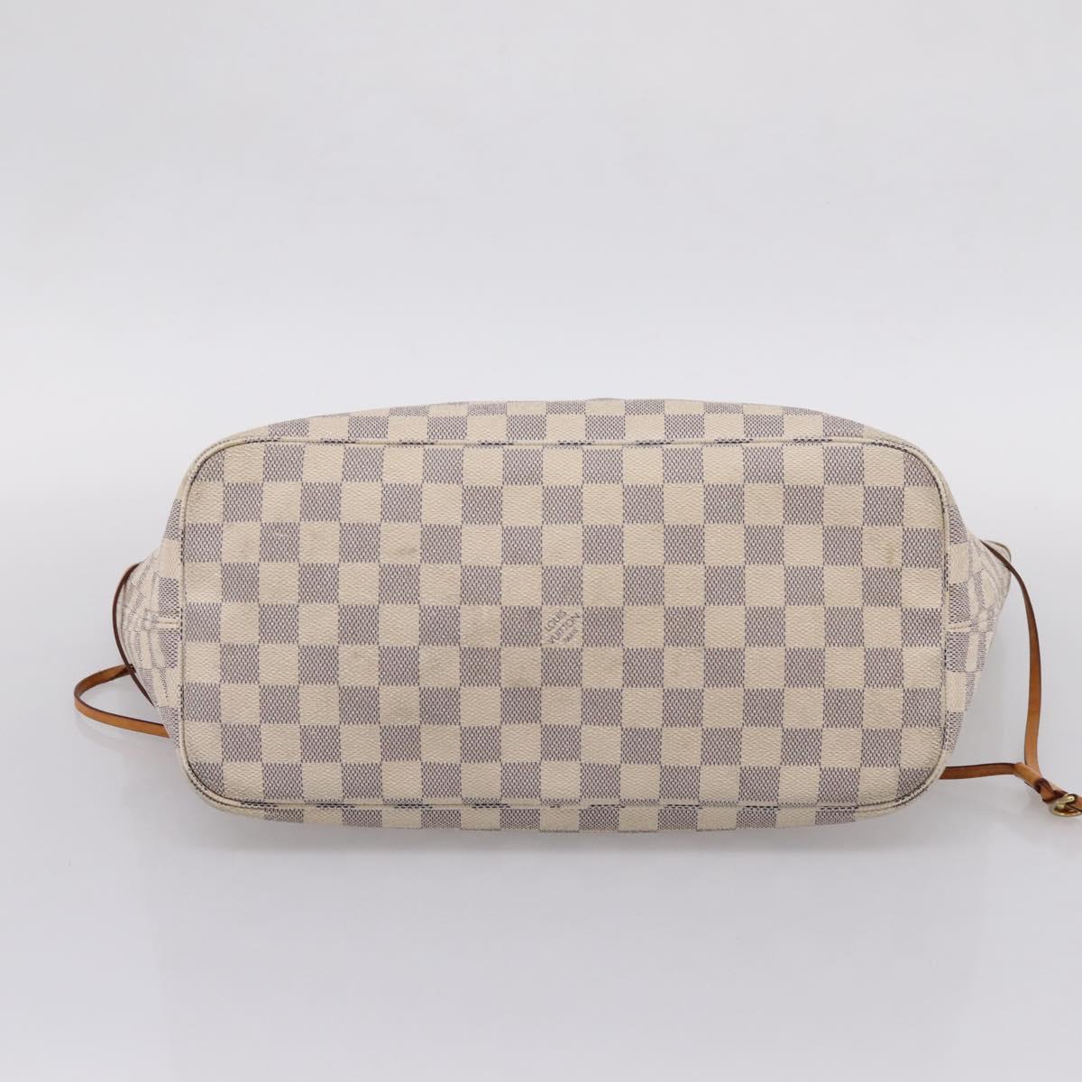 LOUIS VUITTON Damier Azur Neverfull MM Tote Bag N41605 LV Auth 207423