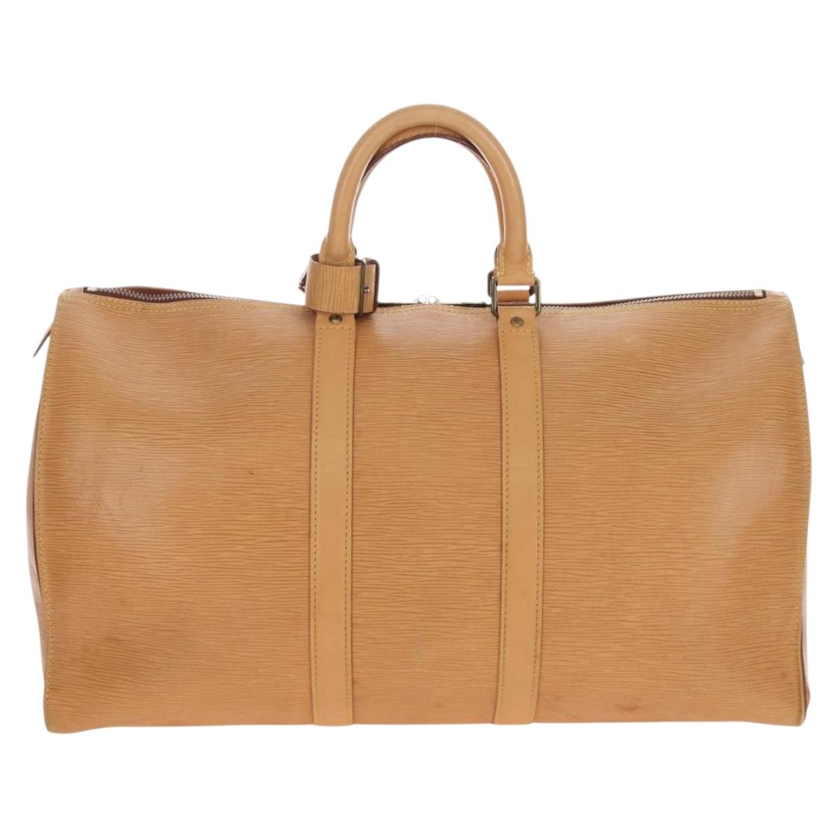 LOUIS VUITTON Epi Keepall 45 Bag Brown Zipangu Gold M42978 LV Auth 207437V