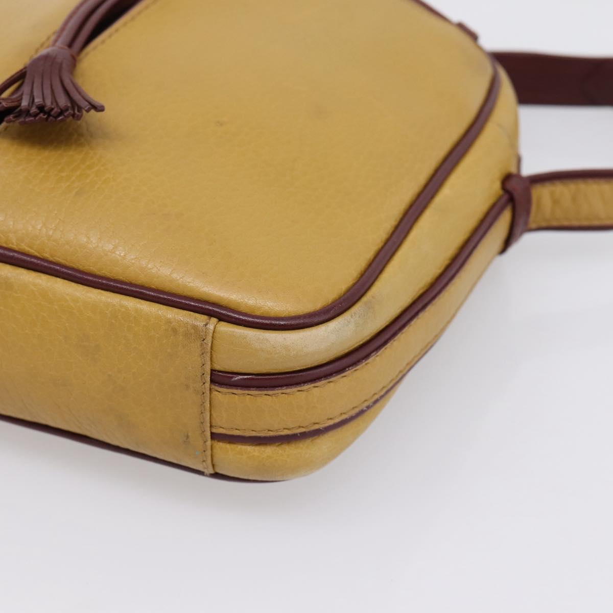 Cartier Must Line Trinity Shoulder Bag Leather Beige Gold Auth 207443