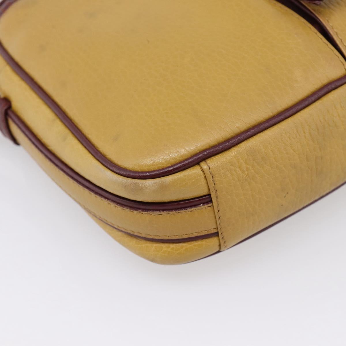 Cartier Must Line Trinity Shoulder Bag Leather Beige Gold Auth 207443
