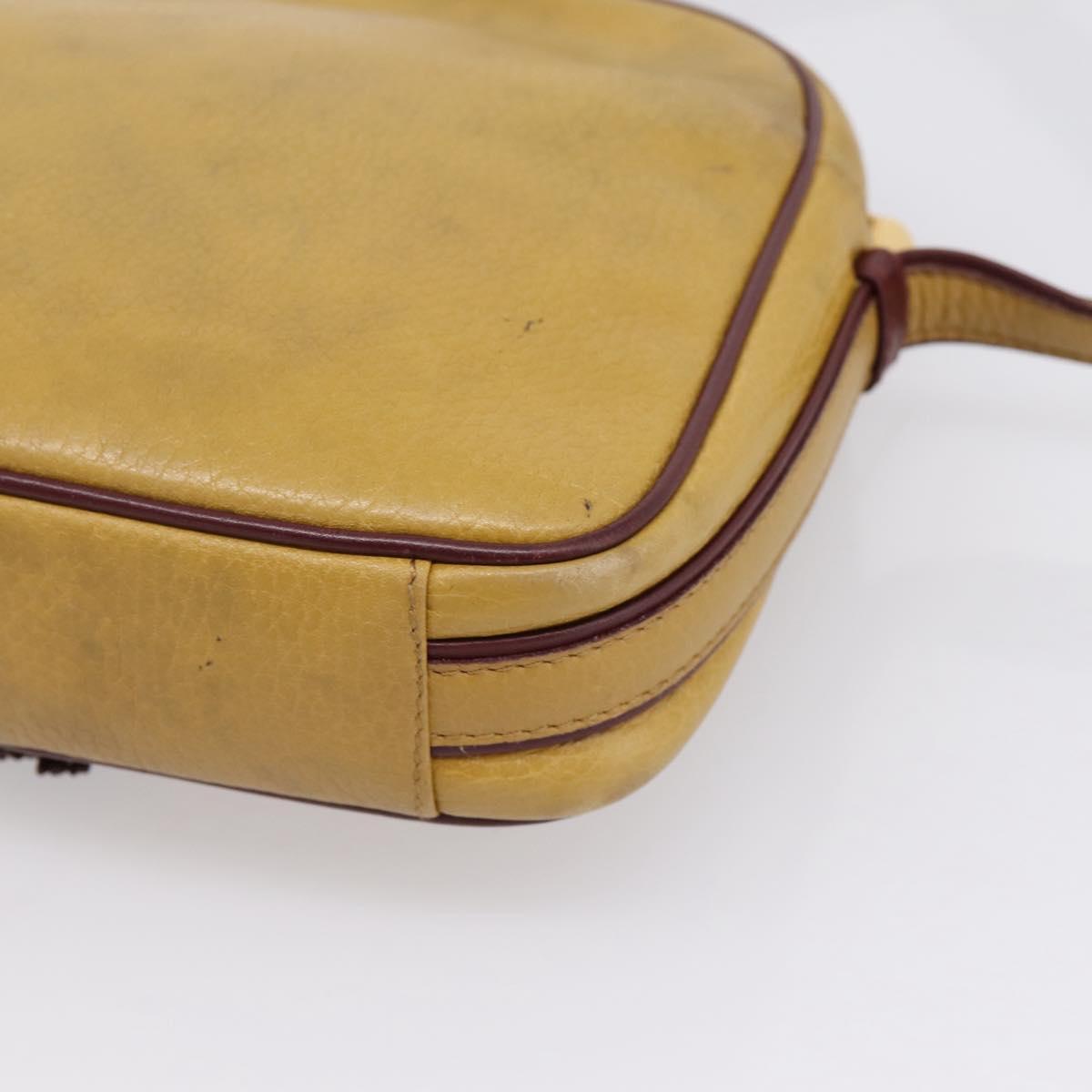 Cartier Must Line Trinity Shoulder Bag Leather Beige Gold Auth 207443