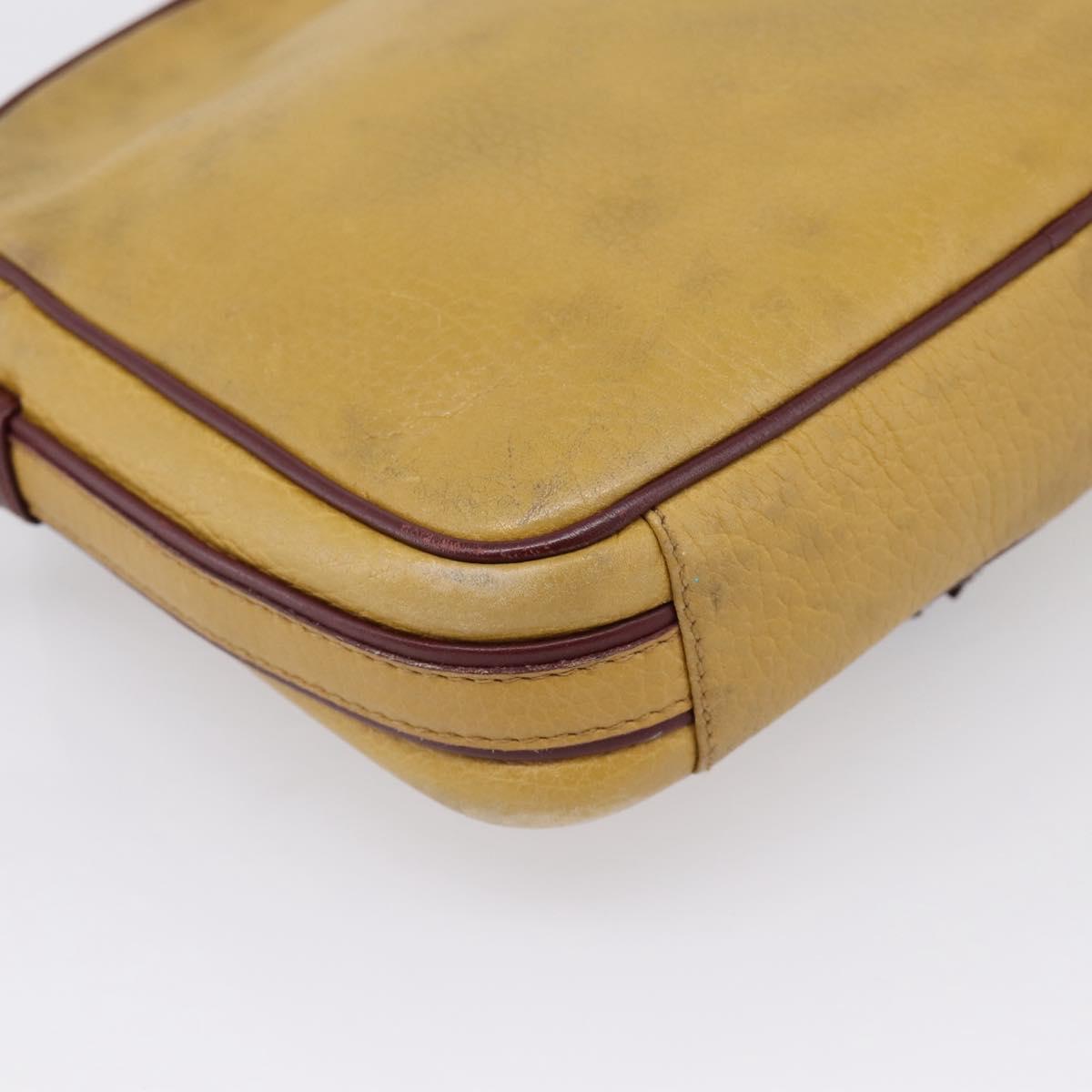 Cartier Must Line Trinity Shoulder Bag Leather Beige Gold Auth 207443