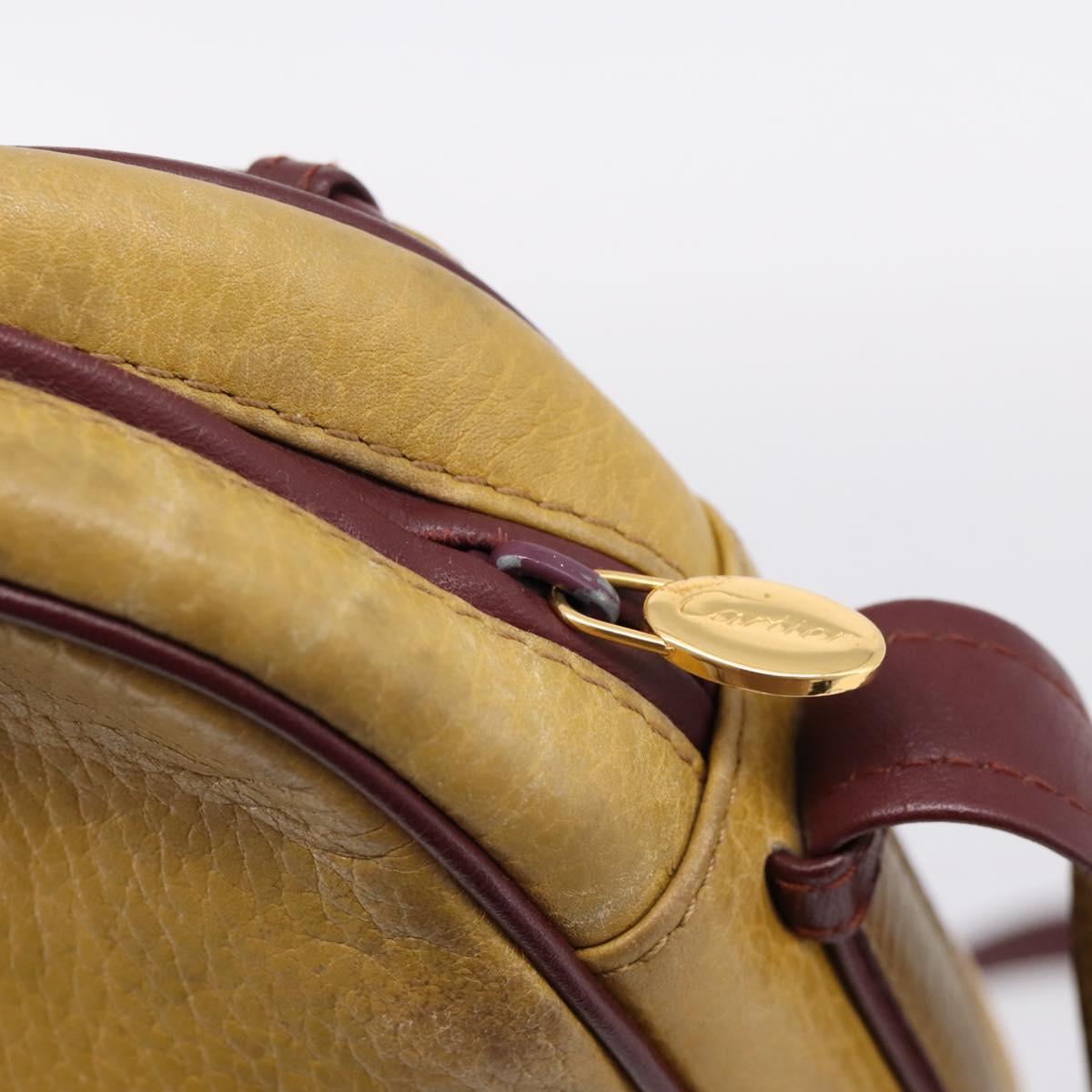 Cartier Must Line Trinity Shoulder Bag Leather Beige Gold Auth 207443