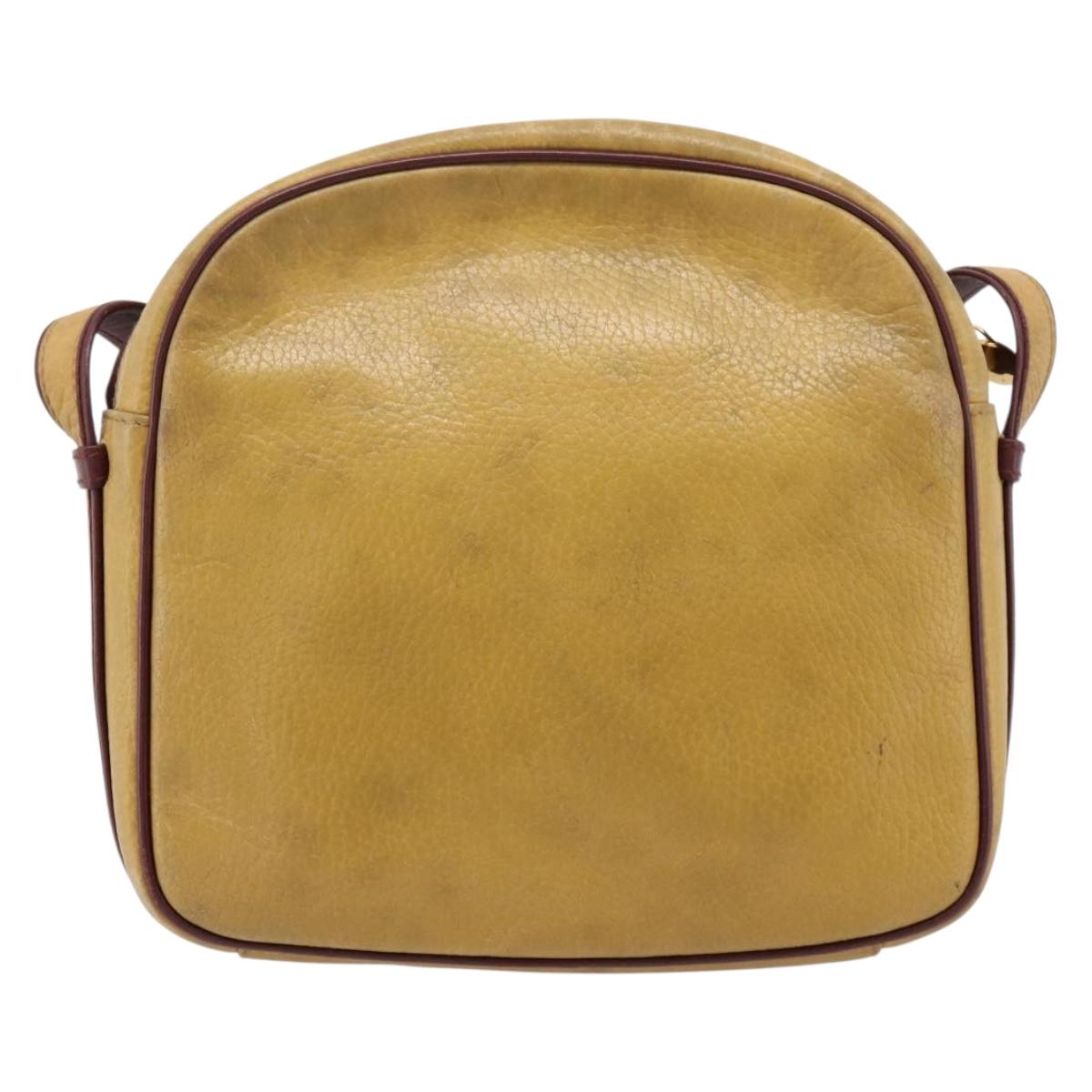 Cartier Must Line Trinity Shoulder Bag Leather Beige Gold Auth 207443
