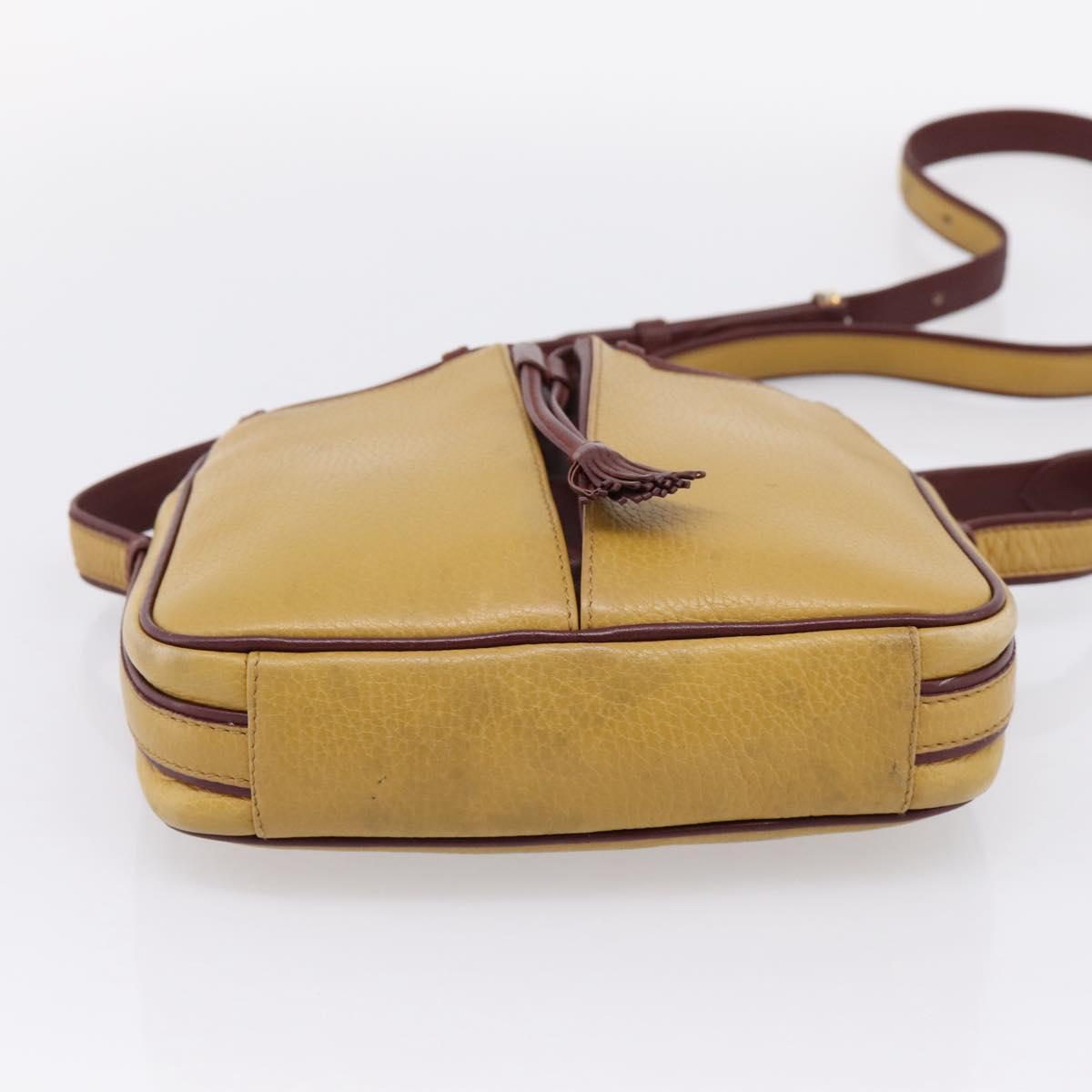 Cartier Must Line Trinity Shoulder Bag Leather Beige Gold Auth 207443