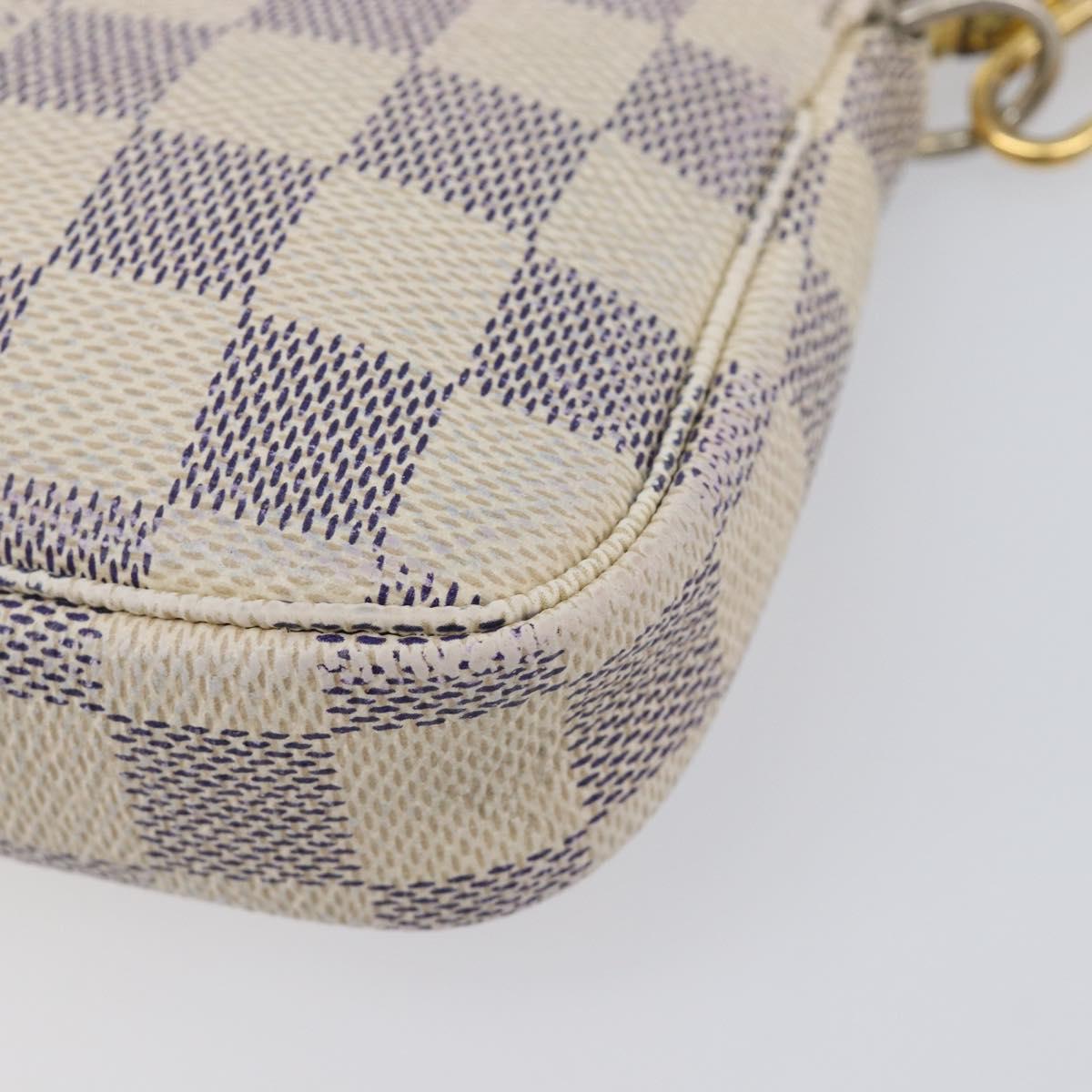 LOUIS VUITTON Damier Azur Mini Pochette Accessoires Pouch N63005 LV Auth 207484