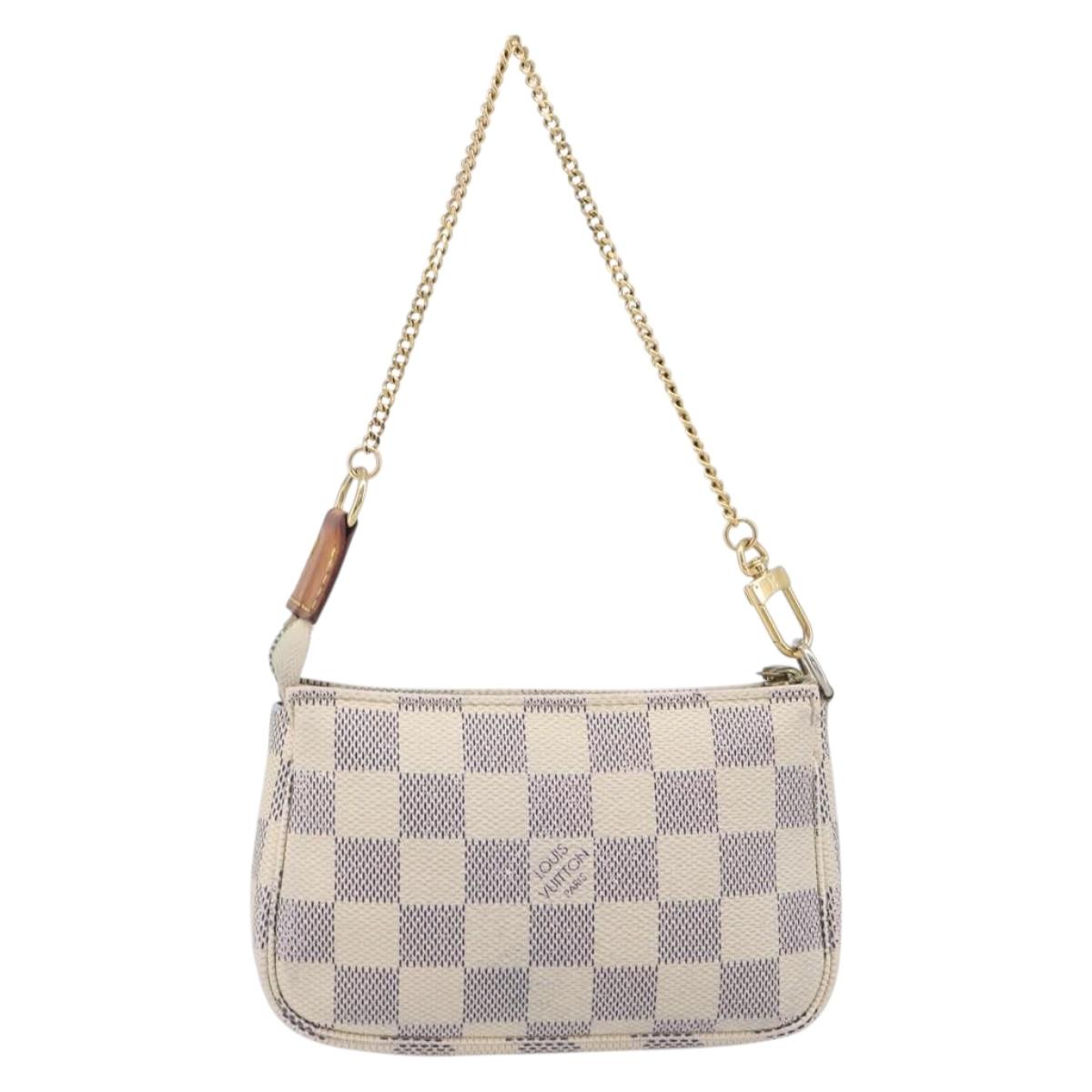 LOUIS VUITTON Damier Azur Mini Pochette Accessoires Pouch N63005 LV Auth 207484