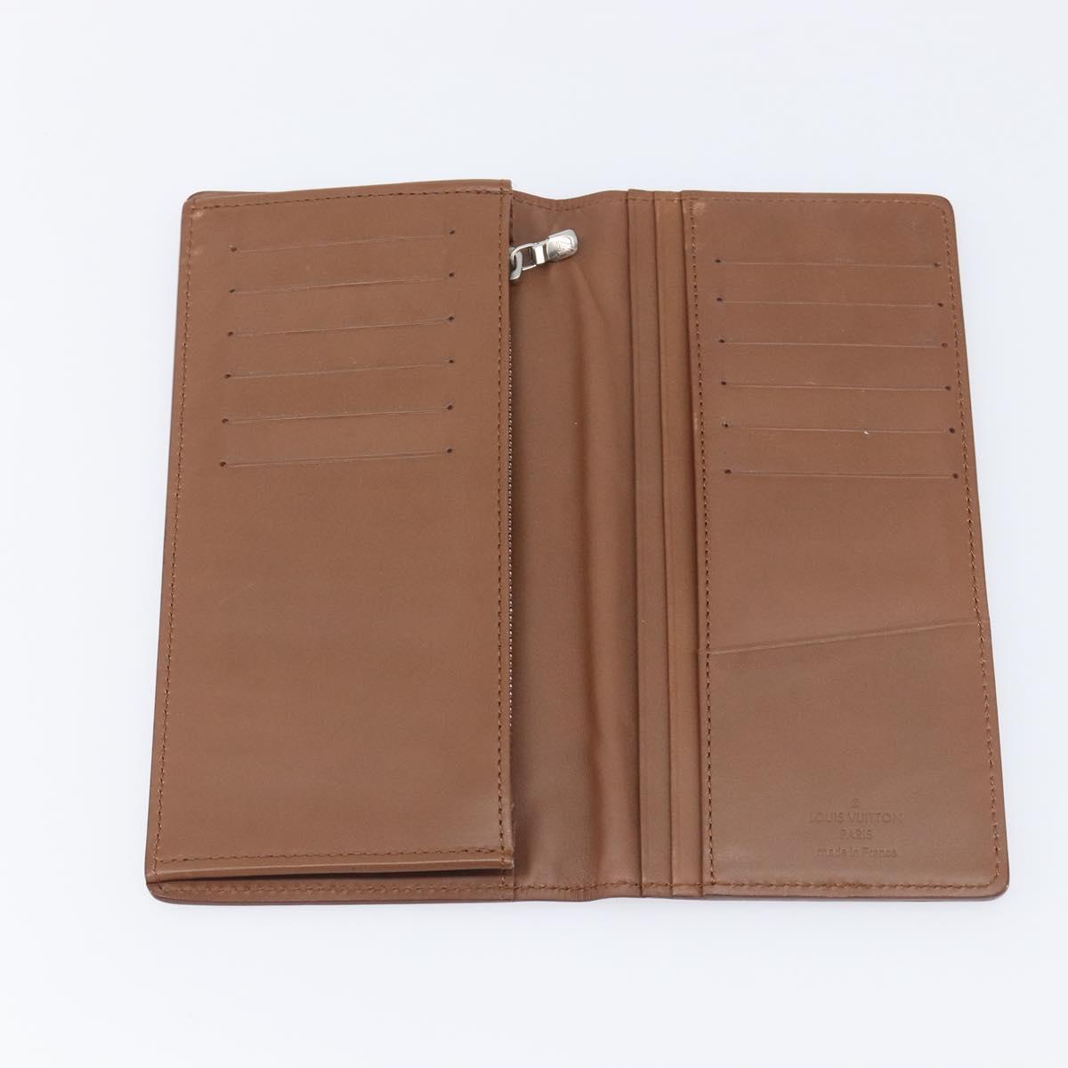 LOUIS VUITTON Portefeuille Braza Long Wallet Calf Skin Brown M61693 Auth 207485V