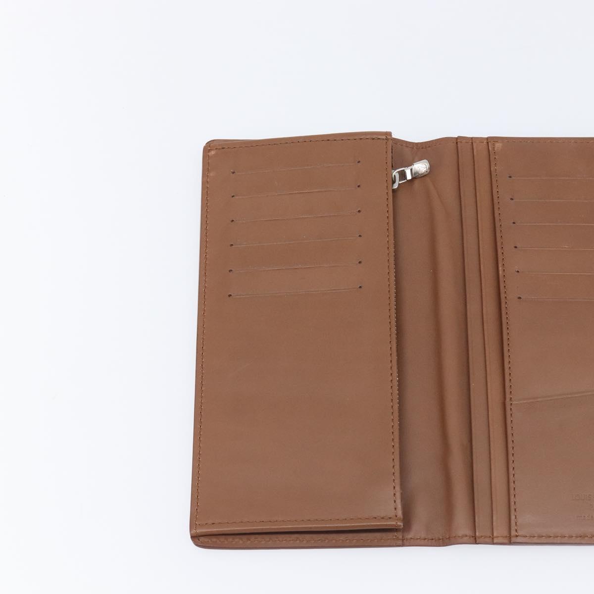 LOUIS VUITTON Portefeuille Braza Long Wallet Calf Skin Brown M61693 Auth 207485V