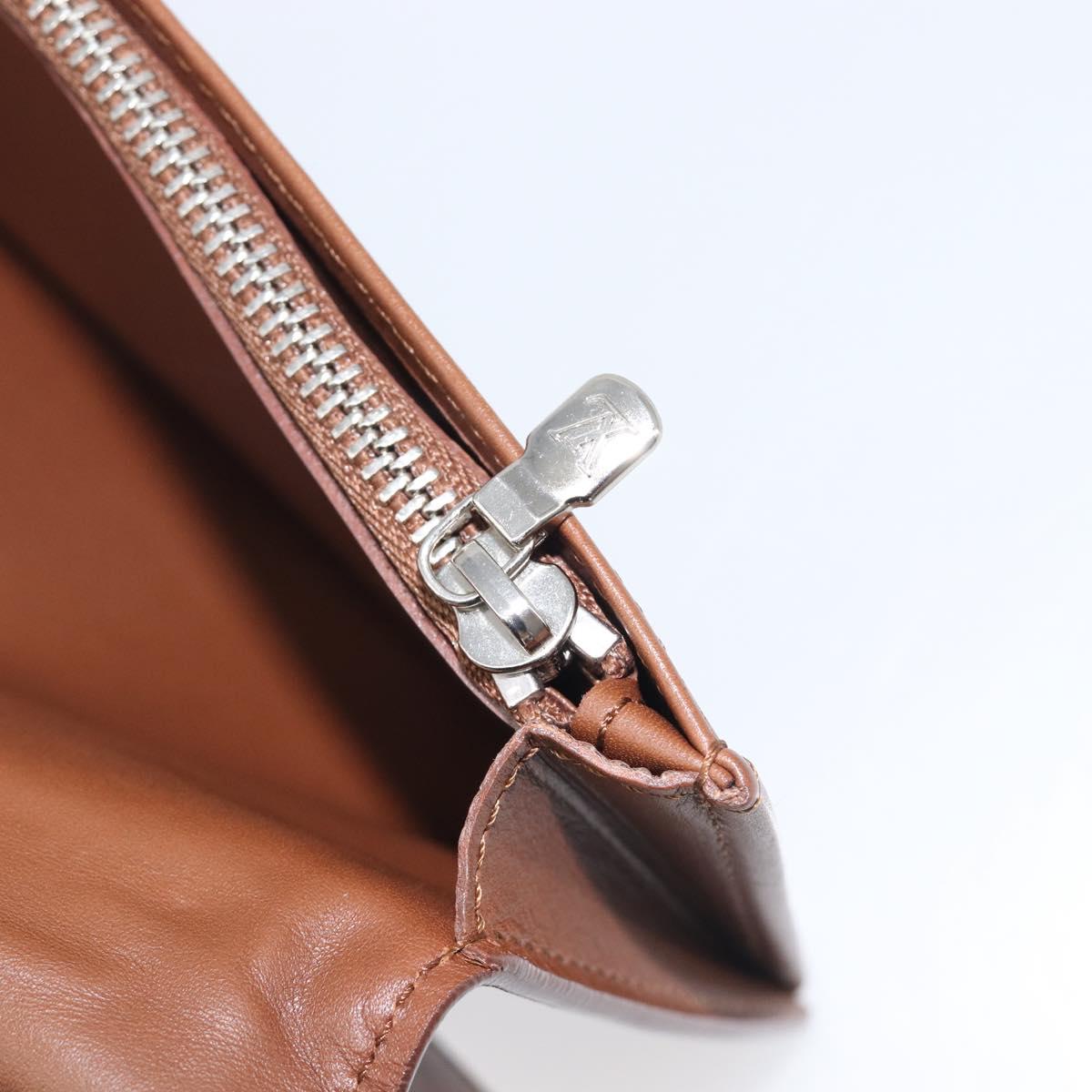 LOUIS VUITTON Portefeuille Braza Long Wallet Calf Skin Brown M61693 Auth 207485V