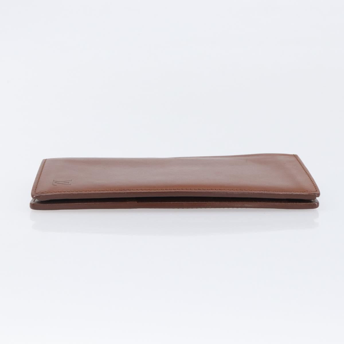 LOUIS VUITTON Portefeuille Braza Long Wallet Calf Skin Brown M61693 Auth 207485V