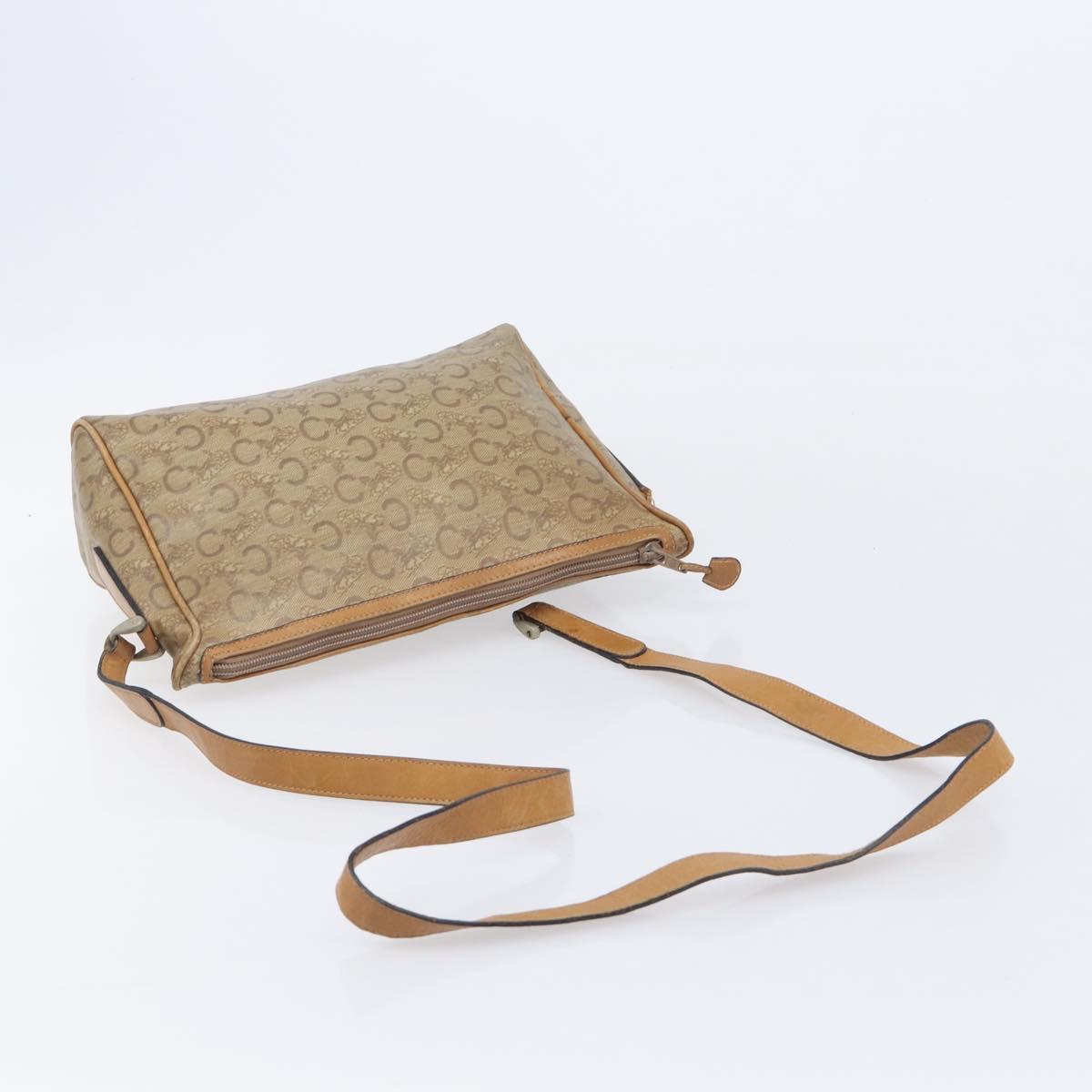 CELINE Macadam Canvas C Sulky Bag PVC Leather Suede 2 Set Beige Navy Auth 207528