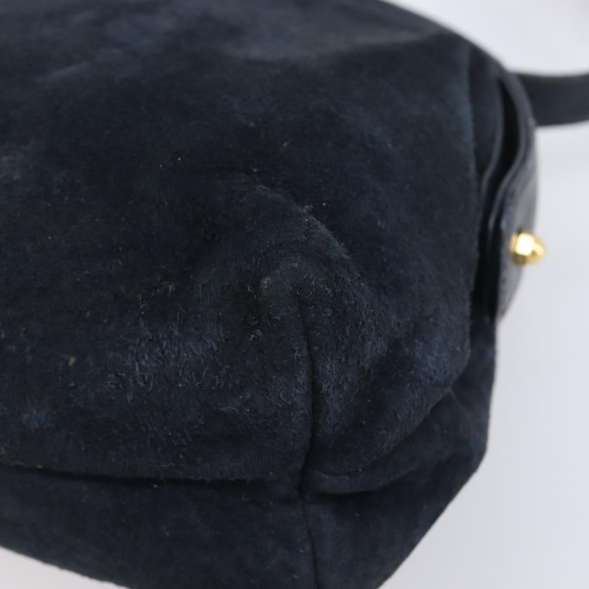 CELINE Macadam Canvas C Sulky Bag PVC Leather Suede 2 Set Beige Navy Auth 207528