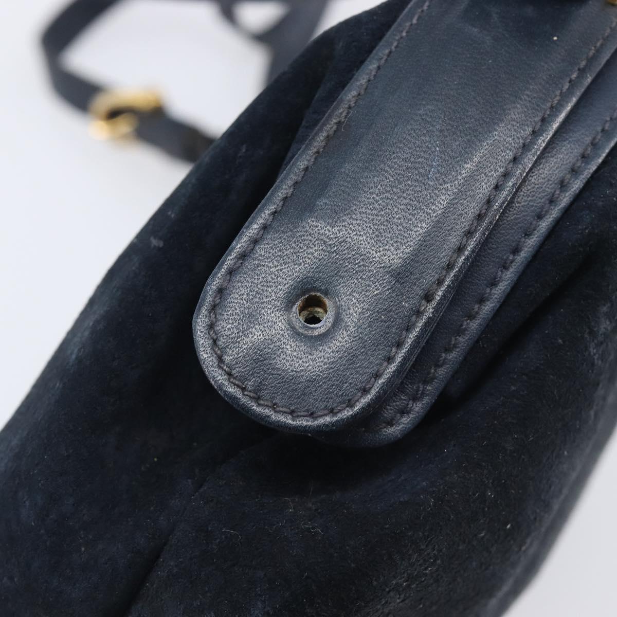 CELINE Macadam Canvas C Sulky Bag PVC Leather Suede 2 Set Beige Navy Auth 207528