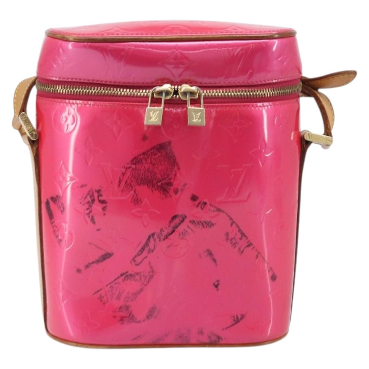 LOUIS VUITTON Vernis Sullivan Vertical Bag Fuchsia Pink M91259 LV Auth 207529